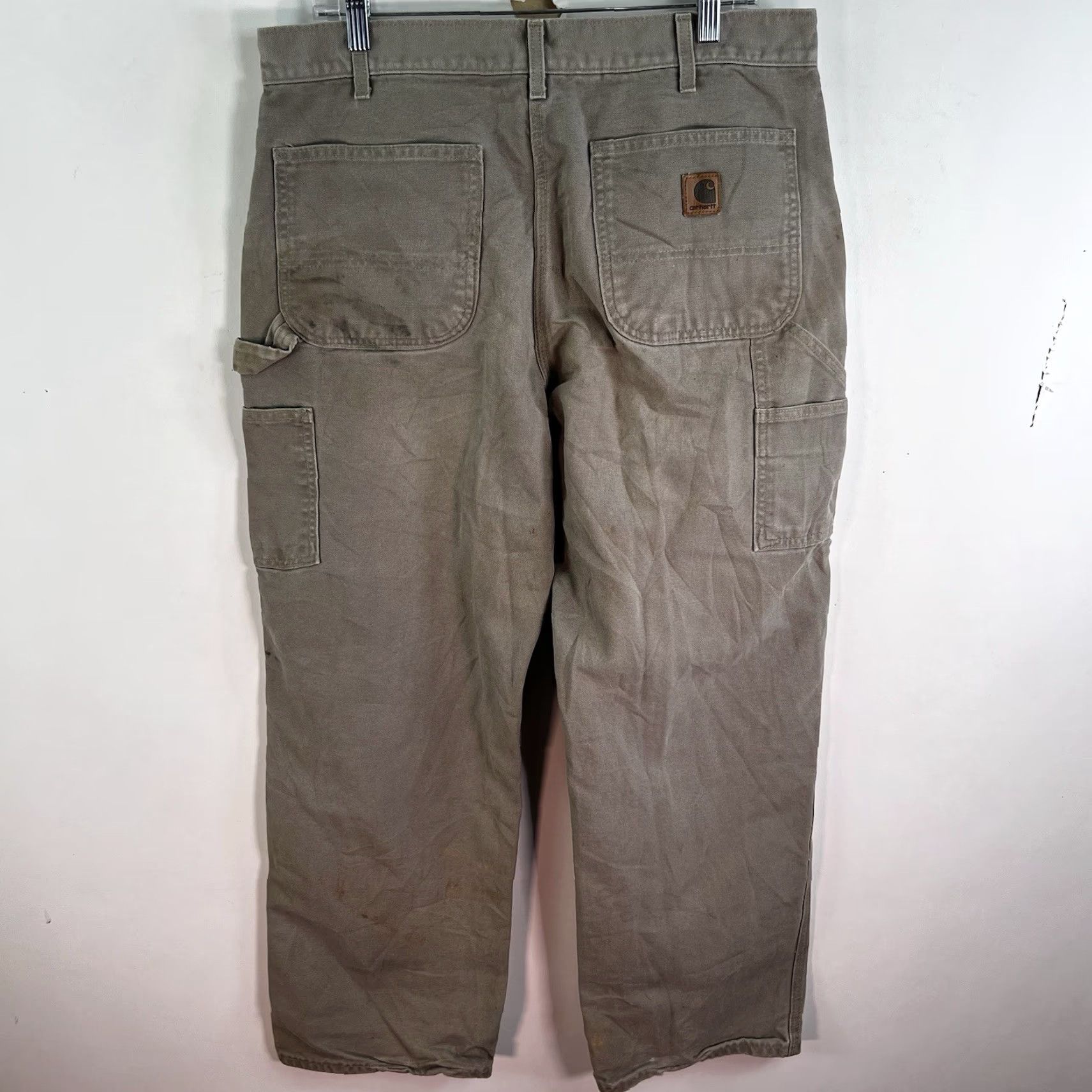 Carhartt VINTAGE Carhartt B11 Carpenter Canvas Pants Mens SZ 34 Tan Distressed 5-Pocket Cargo USA Jeans Brown Cotton Size US 34 / EU 50 - 7 Thumbnail