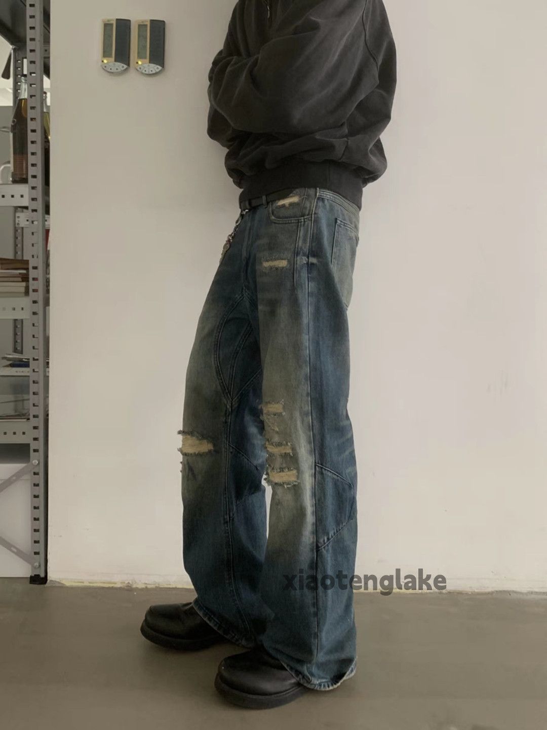 Jean × Vintage washed faded loose baggy stain punk grunge jeans Size US 32 / EU 48 - 8 Thumbnail