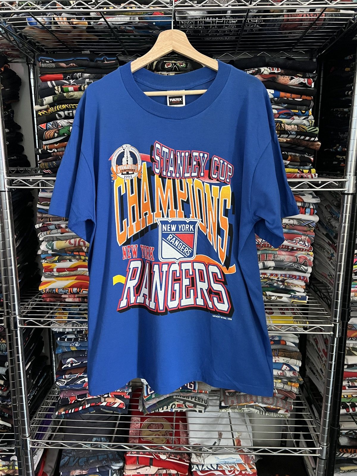 NHL 1994 New York Rangers Stanley Cup Champions Hockey Tee Size US XL / EU 56 / 4 - 1 Thumbnail