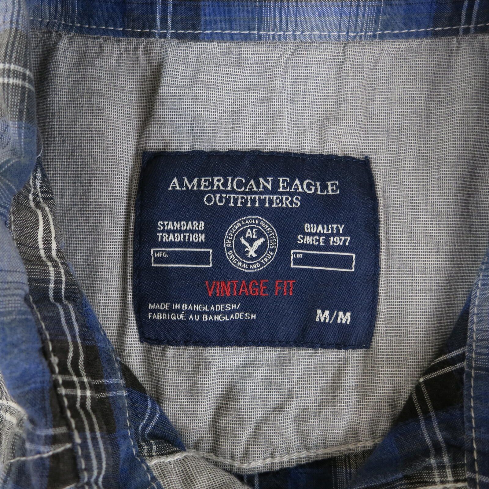 American Eagle Outfitters American Eagle Vintage Fit Plaid Snap-Up Shirt Medium Size US M / EU 48-50 / 2 - 5 Thumbnail