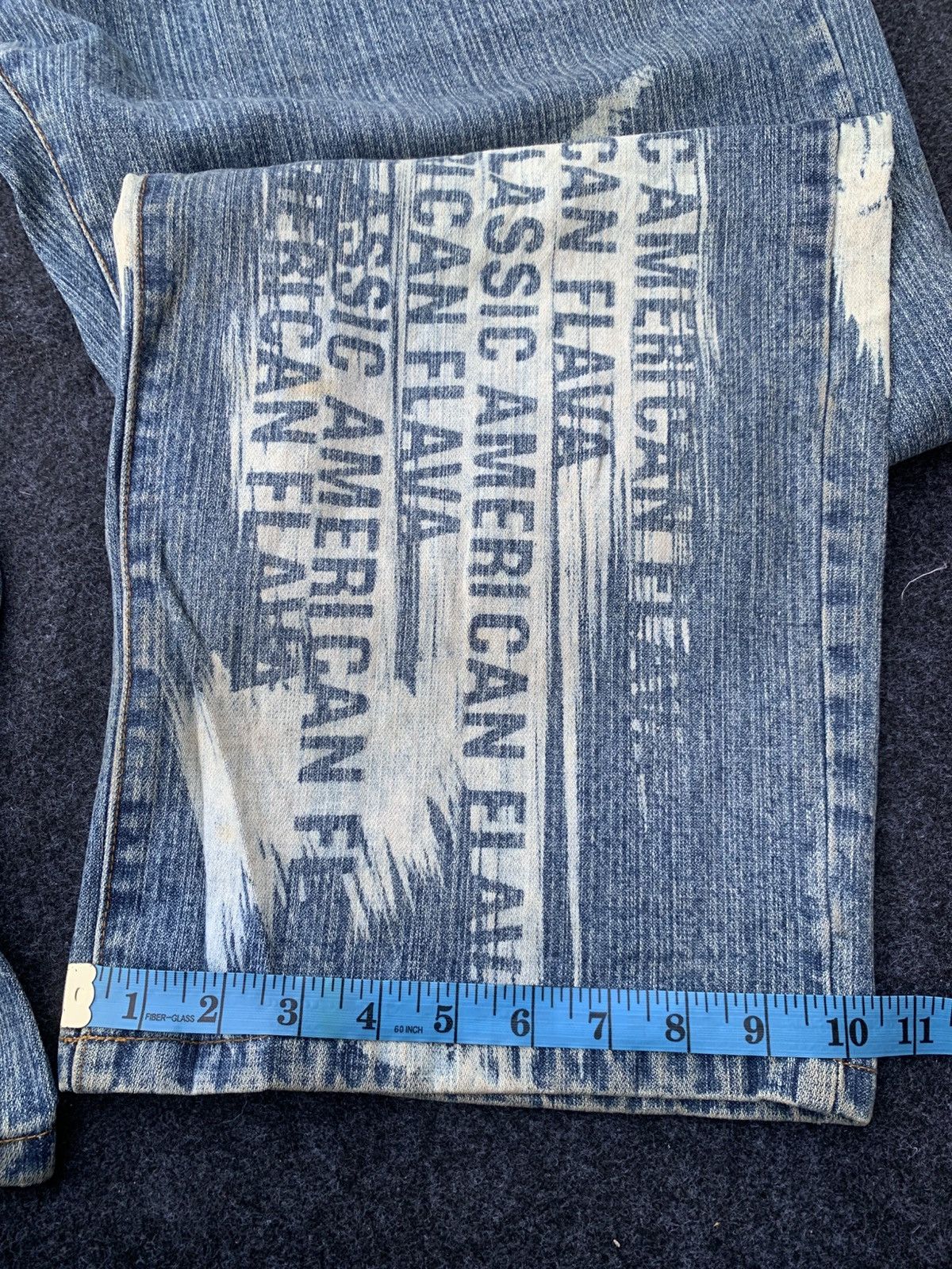 Phat Farm Baggy Denim Jeans Large Logo Paint Design Hip Hop.