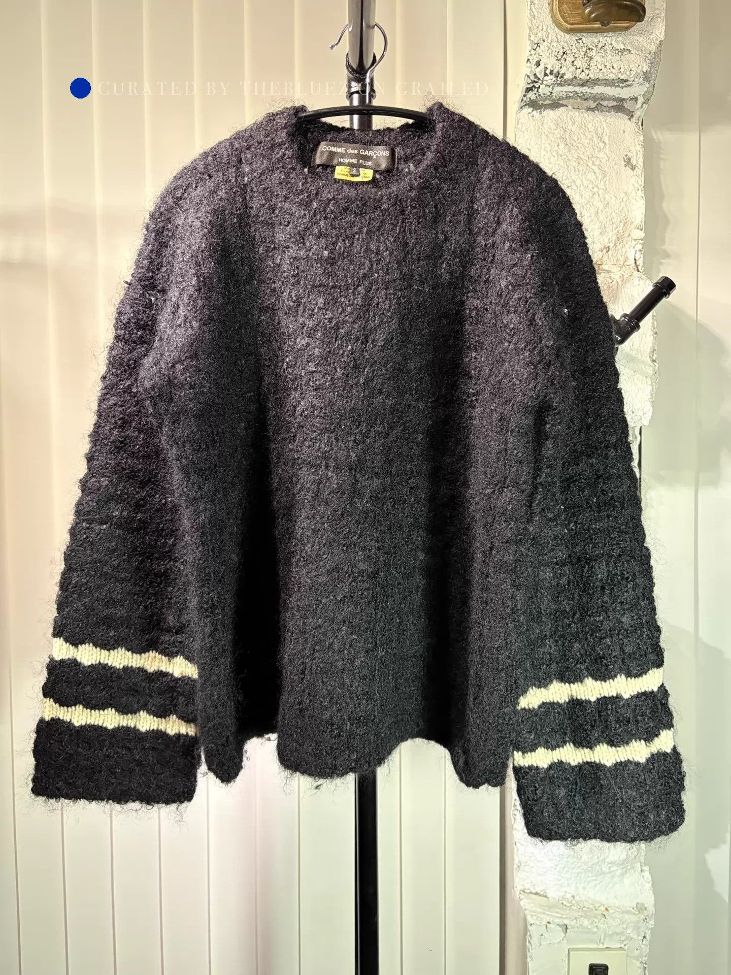 Comme des Garcons Black Mohair Striped Pullover Size US S / EU 44-46 / 1 - 1 Thumbnail