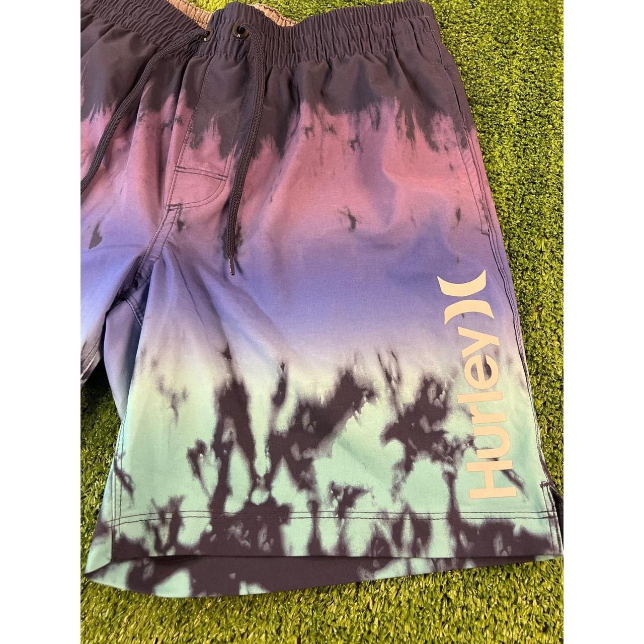 Hurley Hurley Mens Tie Dye Board Shorts Purple Teal Ombre Swim M Size US 32 / EU 48 - 2 Thumbnail