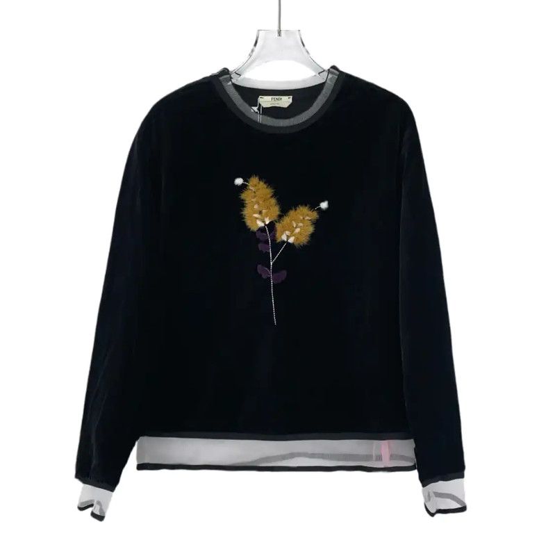 Fendi Fendi Black Cotton Sweatshirt for Women 0089 Size ONE SIZE - 1 Thumbnail