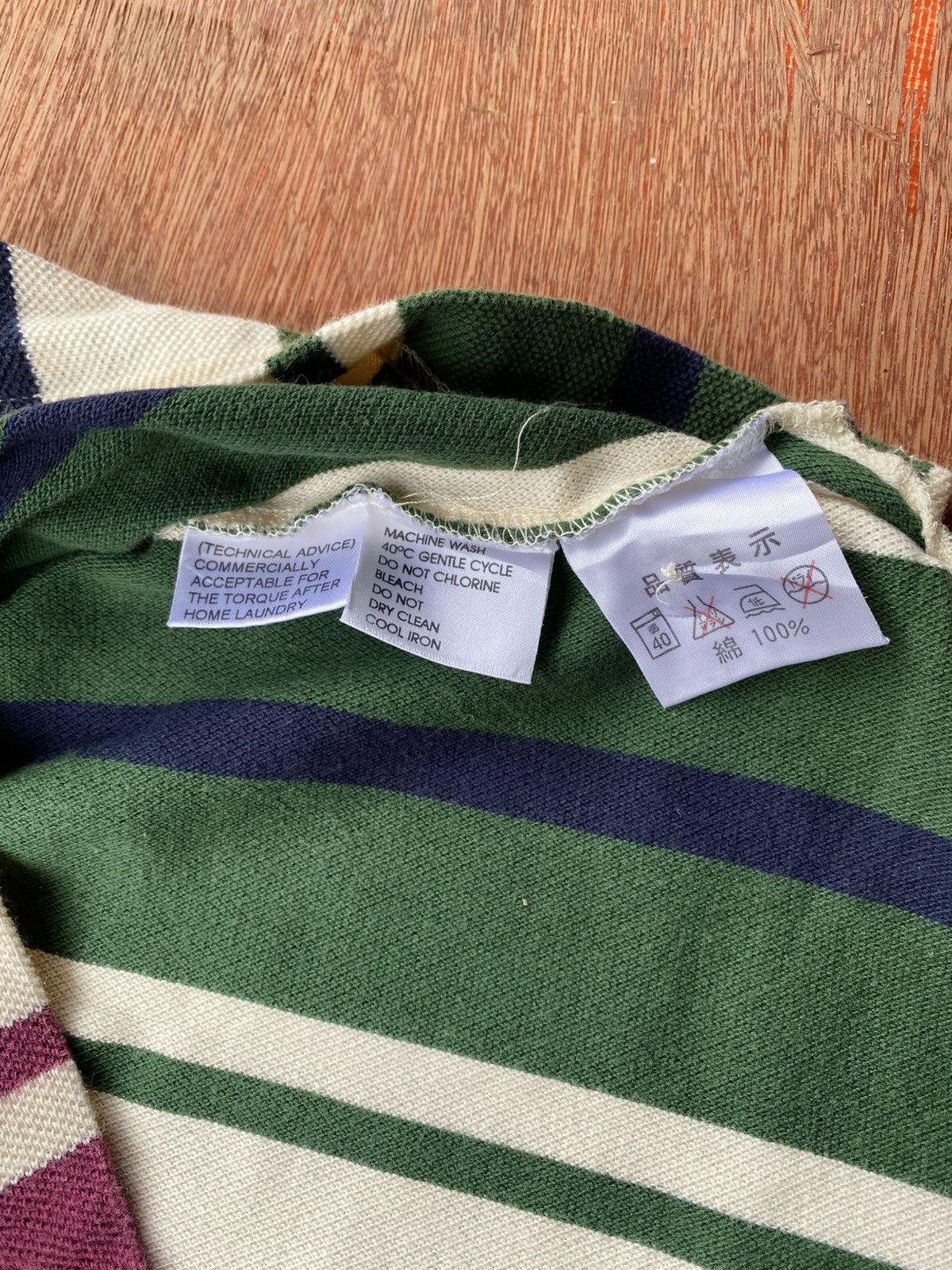 Vintage × Yves Saint Laurent Vintage Striped Navy White Polo T-shirt Yves Saint Laurent Size US L / EU 52-54 / 3 - 9 Thumbnail