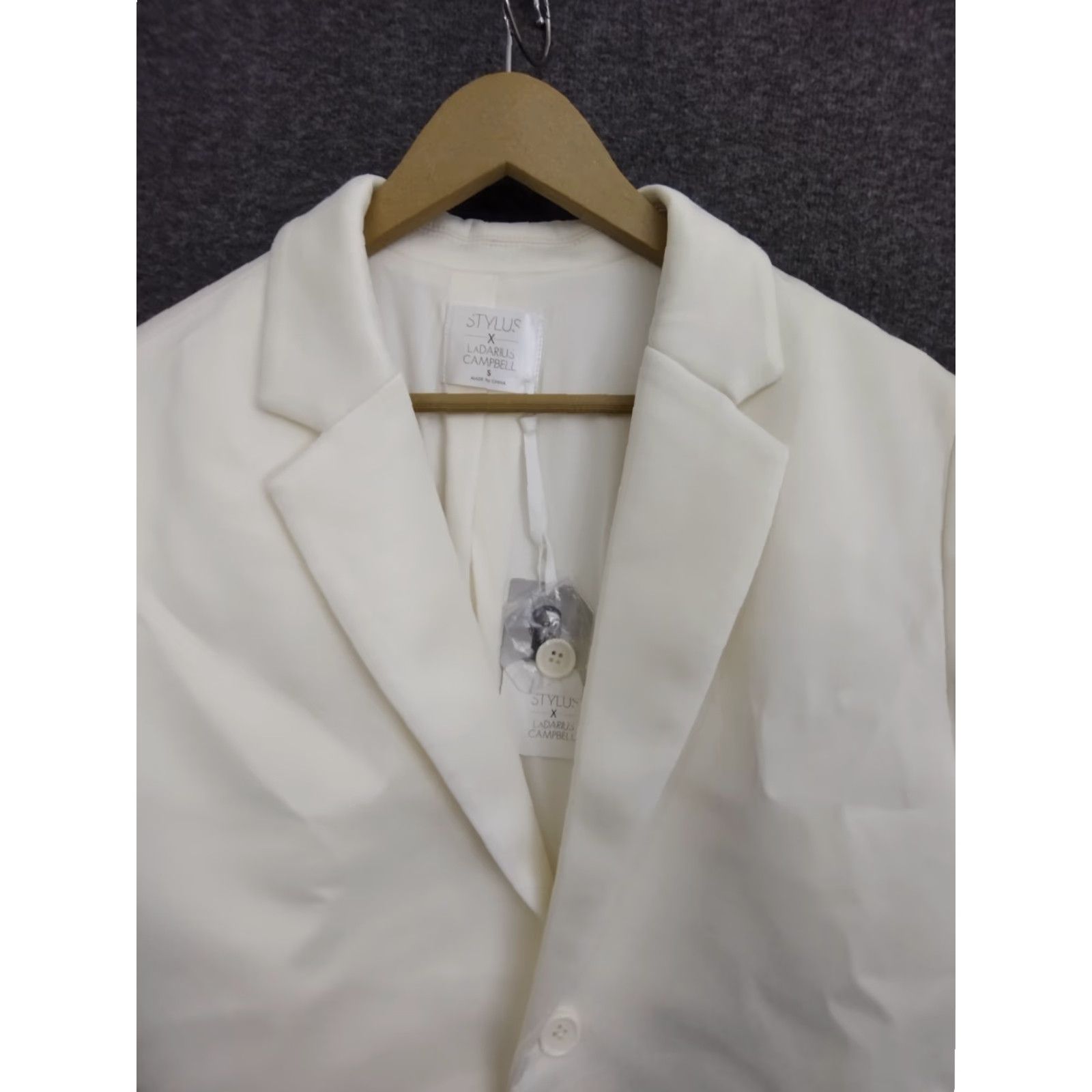 Vintage Stylus X LaDarius Campbell Lightweight Jacket Blazer Casual Ivory Mens S/M Size 36R - 3 Thumbnail