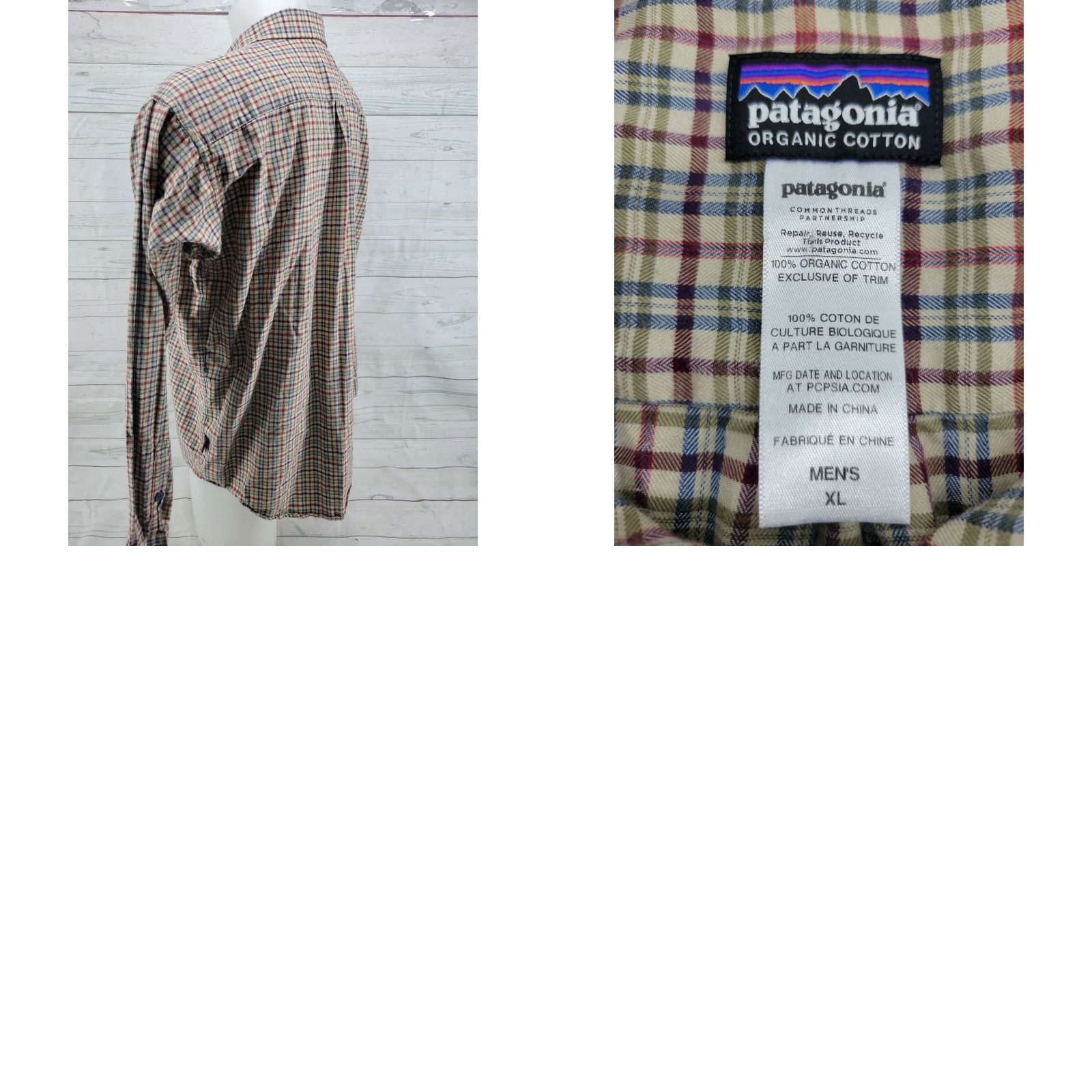 Patagonia Patagonia Men's XL Shirt Button-Down Collared Plaid Long Sleeve Organic Cotton Size US XL / EU 56 / 4 - 8 Thumbnail