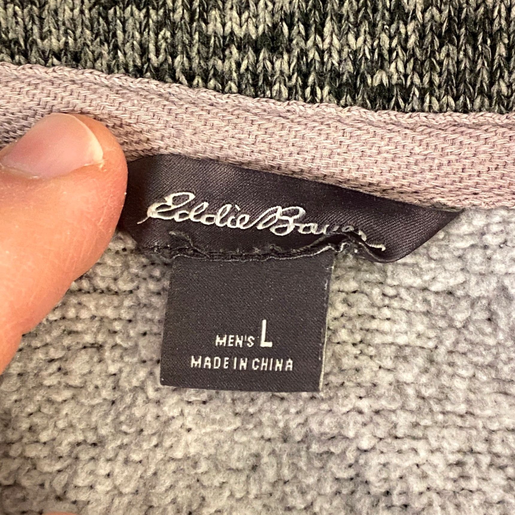 Eddie Bauer Eddie Bauer Sweater Fleece Pullover Mens L Gray Marl 1/4 Zip Mock Neck Logo Embroidered Warm Casual Outdoor Knit Pullover Men Size US L / EU 52-54 / 3 - 3 Thumbnail