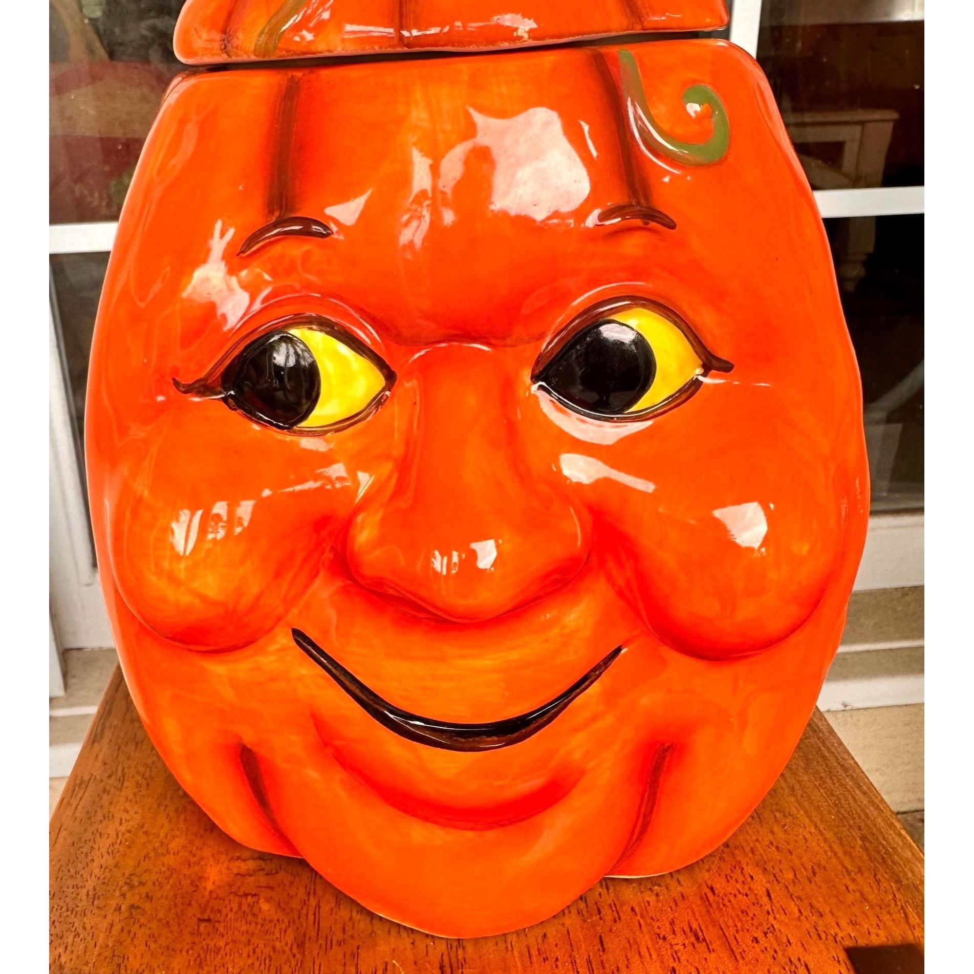 Handmade × Vintage Vintage Halloween Anthropomorphic Pumpkin Cookie Jar Ceramic Size ONE SIZE - 2 Thumbnail