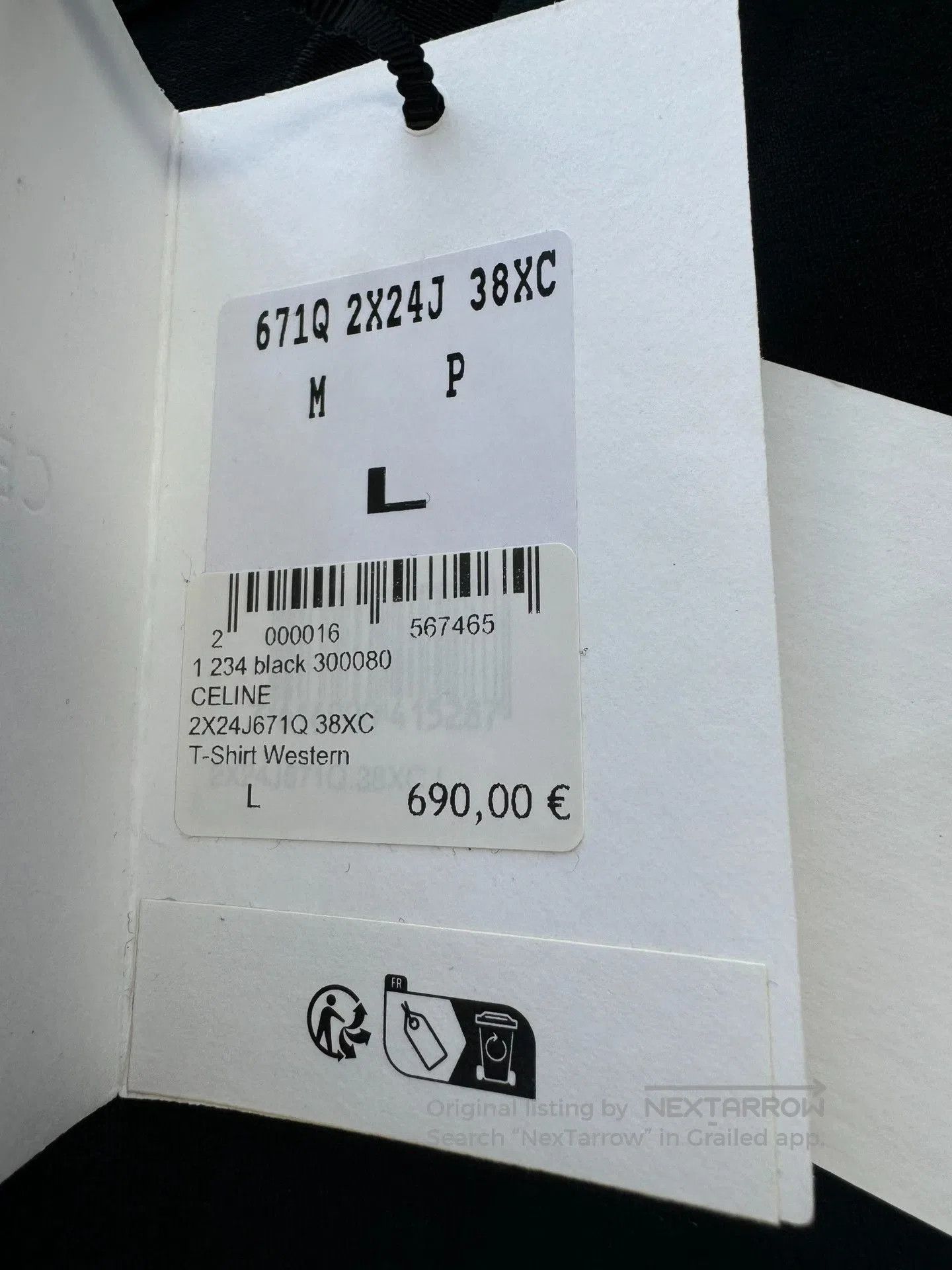 Celine Celine Black Letter Diamond Short Sleeve. Size L / US 10 / IT 46 - 4 Thumbnail