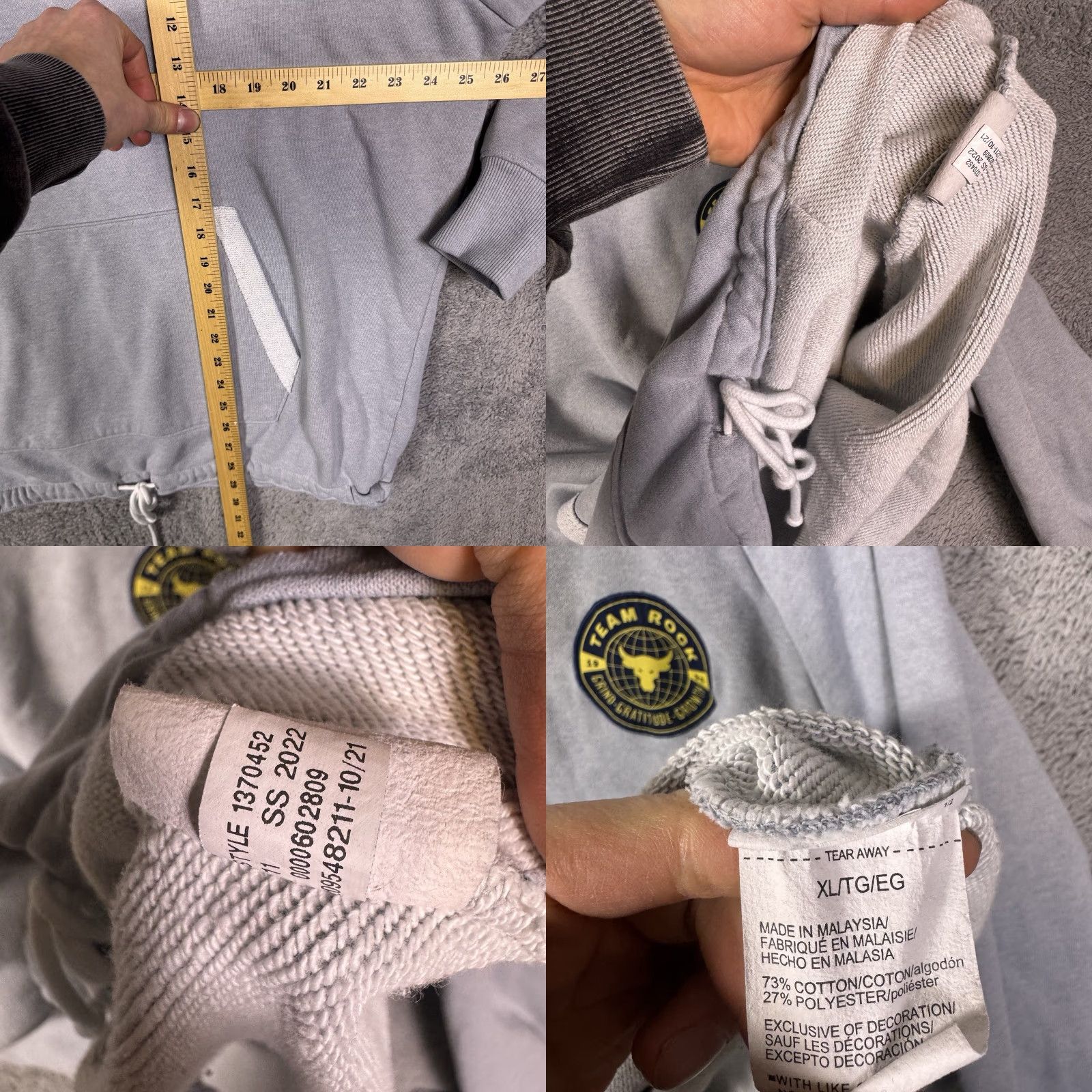 Under Armour VINTAGE Under Armour Project Rock Sweatshirt Mens XL Heavyweight Terry Crewneck Training Size US XL / EU 56 / 4 - 8 Thumbnail