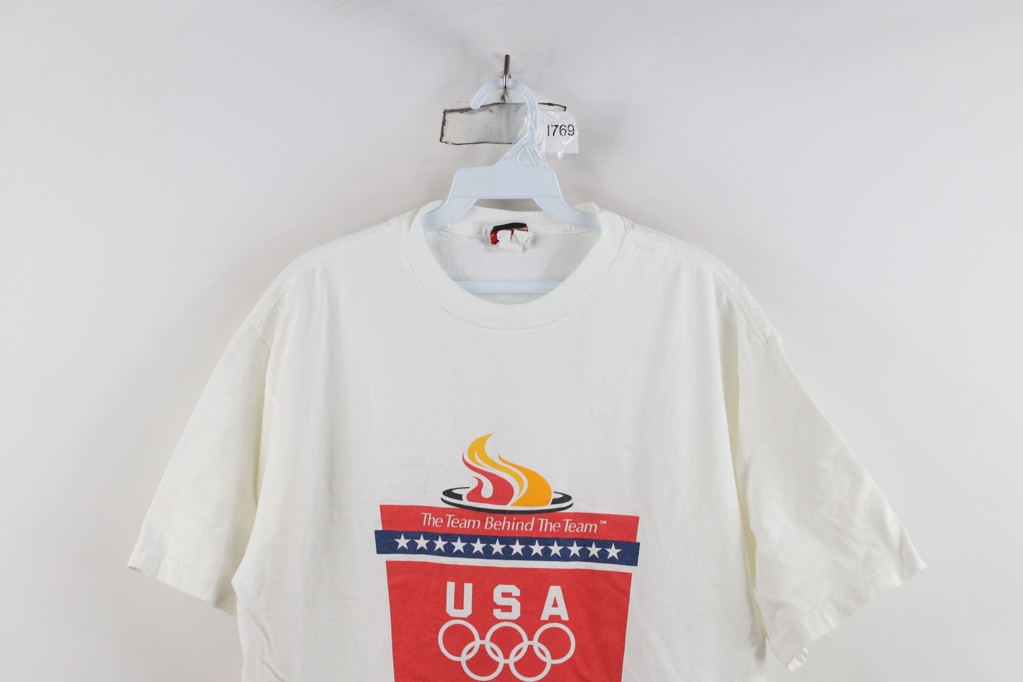 Vintage Vintage 90s Y2K Union Made Motors USA Olympics T-Shirt USA Size US L / EU 52-54 / 3 - 2 Thumbnail