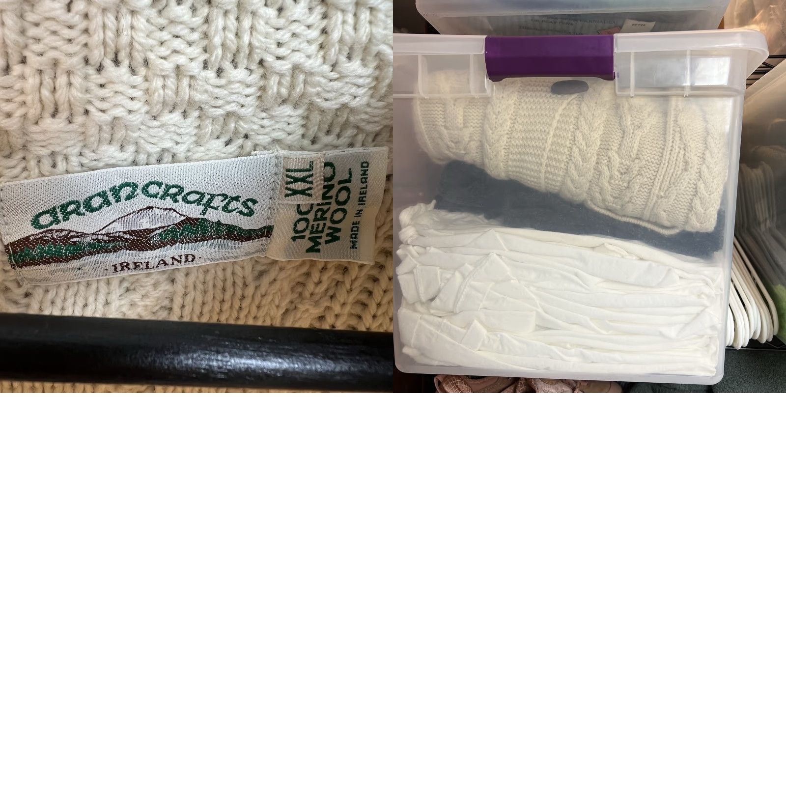 Vintage VINTAGE Aran Crafts Merino Wool Cable Knit Cardigan 2XL Cream Womens Size XXL / US 16-18 / IT 52-54 - 8 Thumbnail