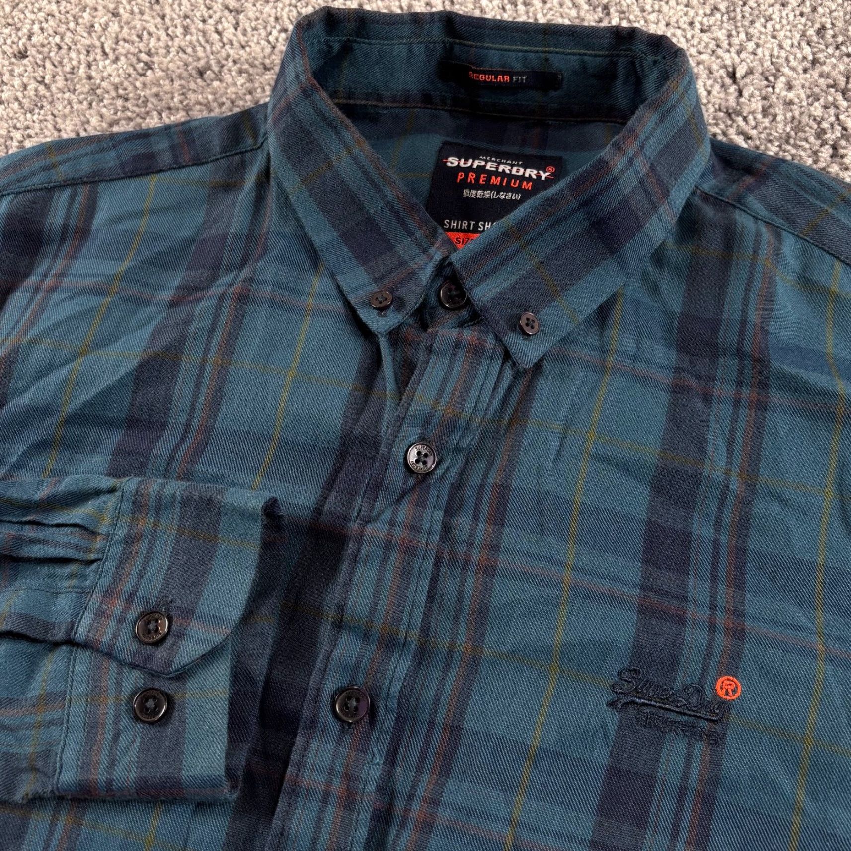 Superdry VINTAGE Superdry Shirt Mens L Blue Plaid Flannel Button Down Lumberjack Size US L / EU 52-54 / 3 - 2 Thumbnail