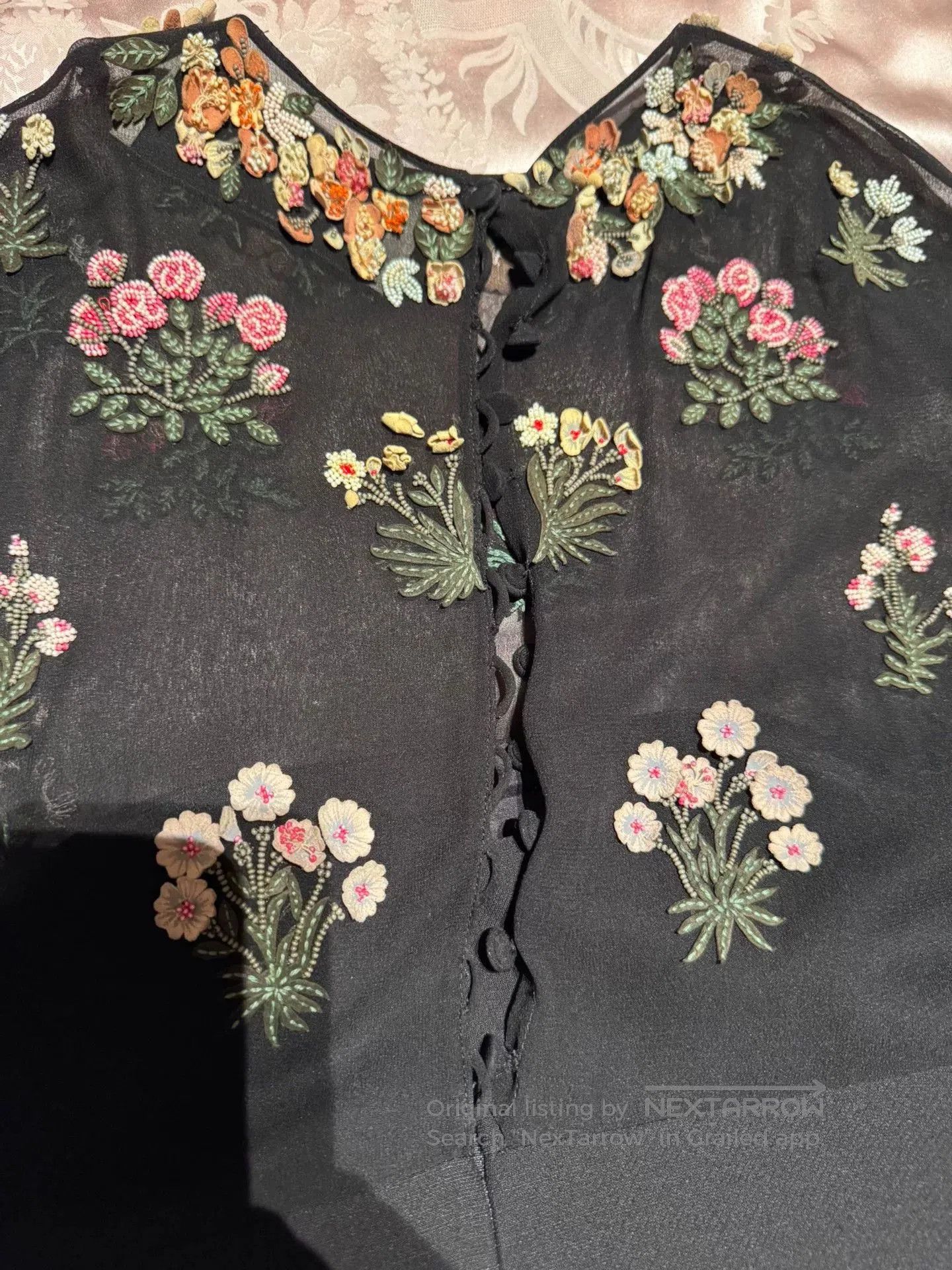 Valentino Valentino Runway Floral Embroidered Dress. Size US 38 / EU 54 - 5 Thumbnail