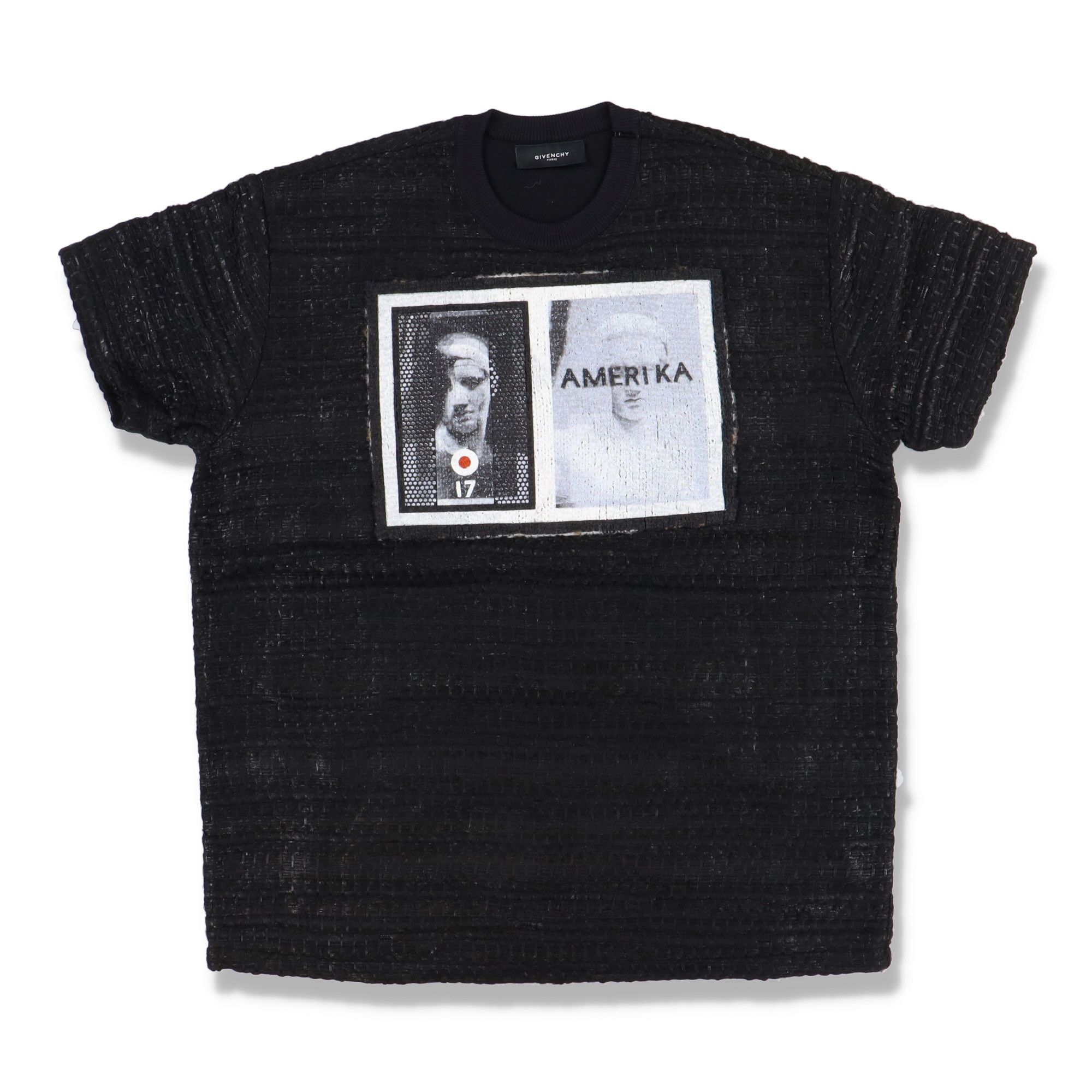 image of Givenchy Black Amerika Waxed Wool Blend Oversized T-Shirt, Men's (Size 2XS)