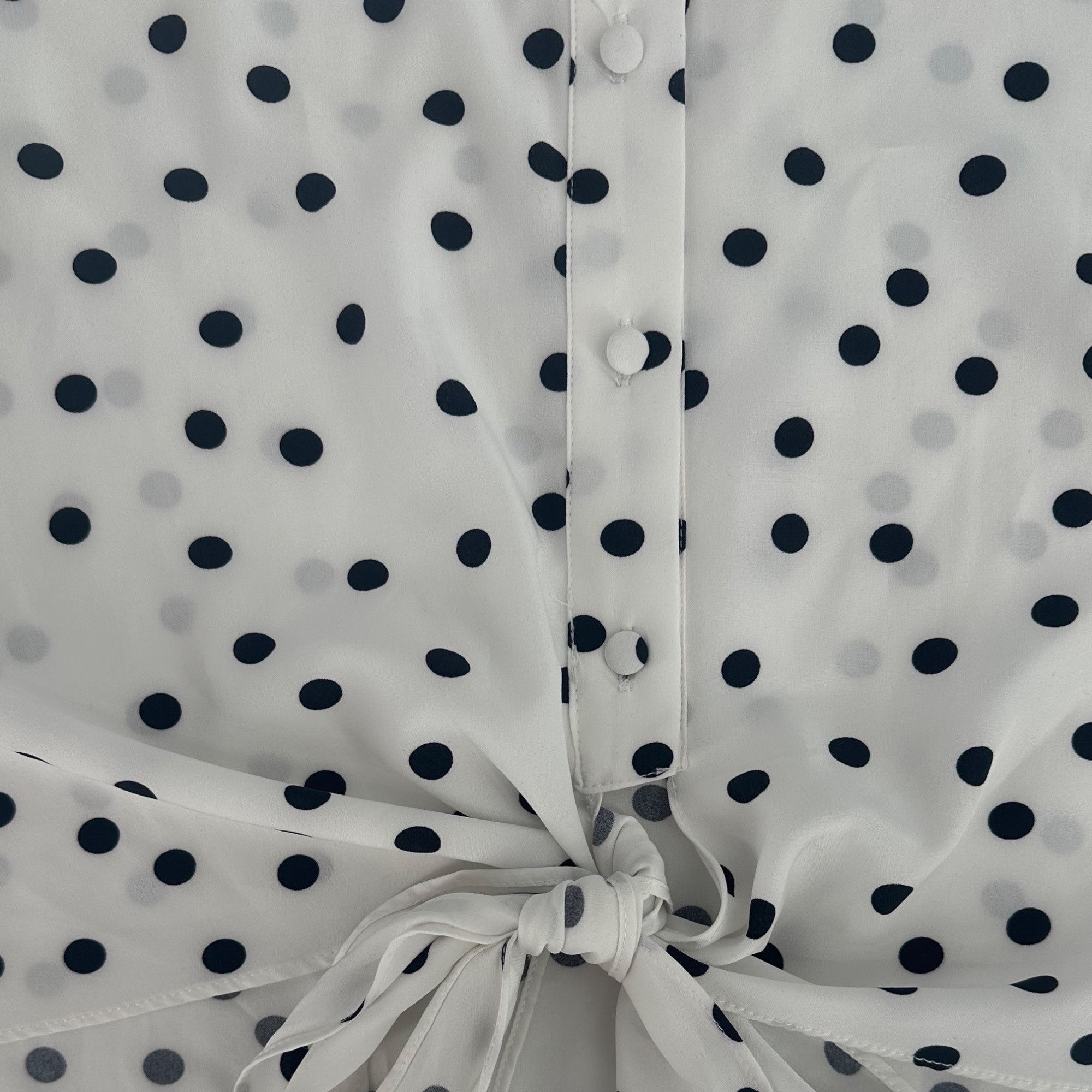 Other NWT Velvet Fleur White Button-Front Blouse Black Polka Dots Size XL / US 12-14 / IT 48-50 - 5 Thumbnail