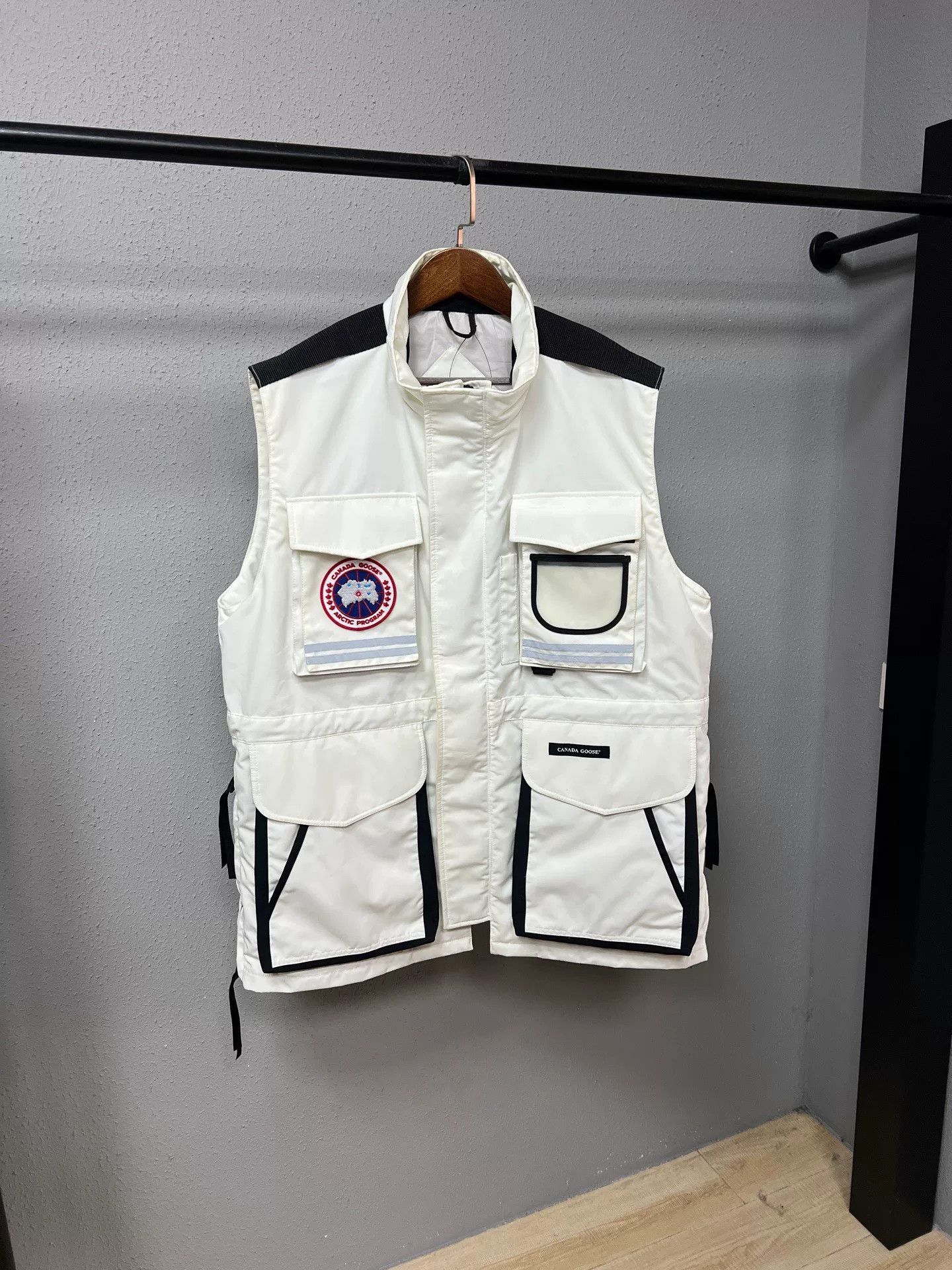 canada goose white down vest