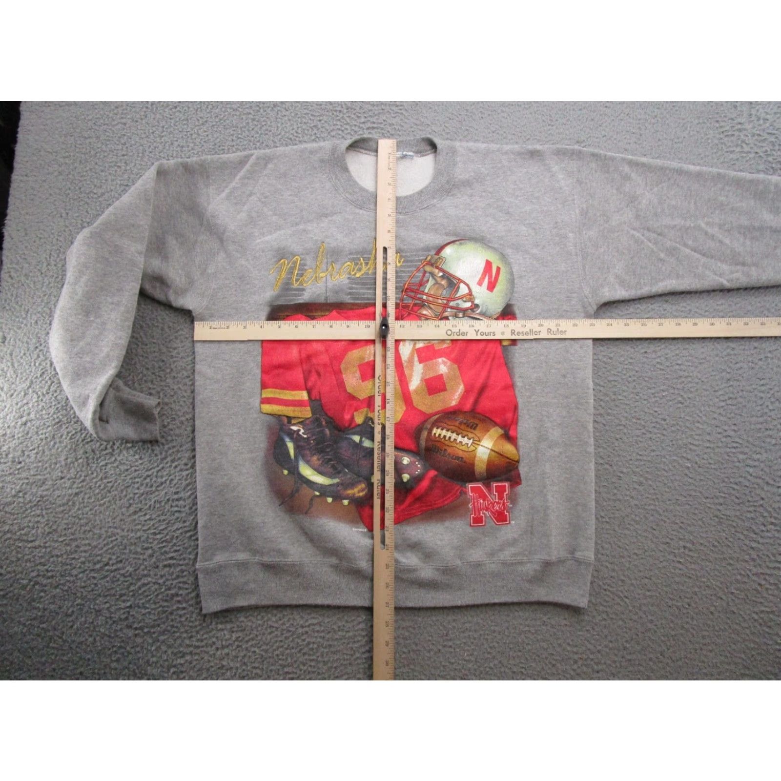 Nutmeg VINTAGE Nutmeg Nebraska Cornhuskers Embroidered Football Sweatshirt Mens L Gray 90s Hooded Pullover Sweatshirt Embroidered Football Size US L / EU 52-54 / 3 - 5 Thumbnail