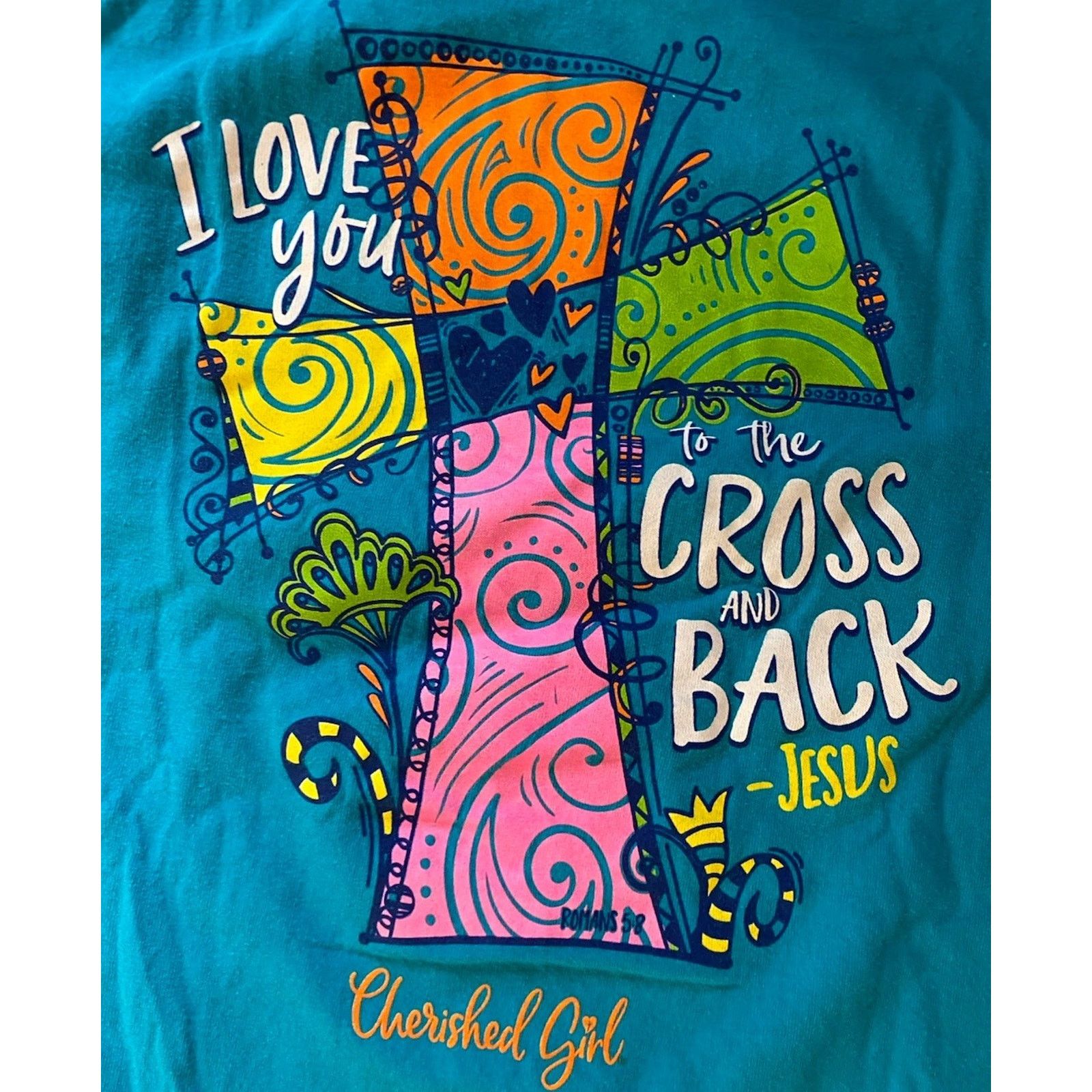 Gildan Cherished Girl Gildan T Shirt Cross Women’s Small Blue Size S / US 4 / IT 40 - 3 Thumbnail