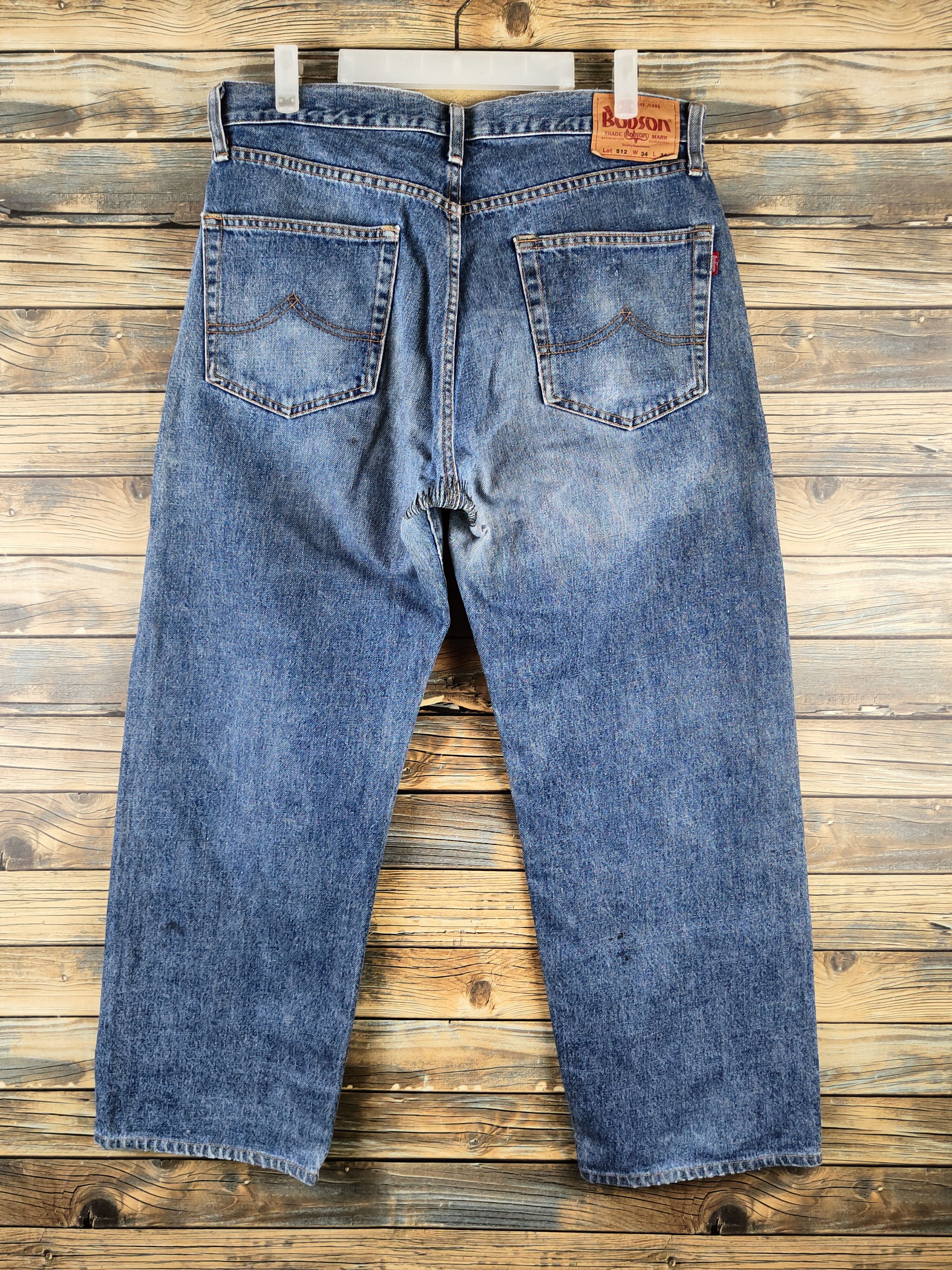 Japanese Brand Bobson Blue Distressed Ripped Jeans #S2886 Size US 33 - 7 Thumbnail