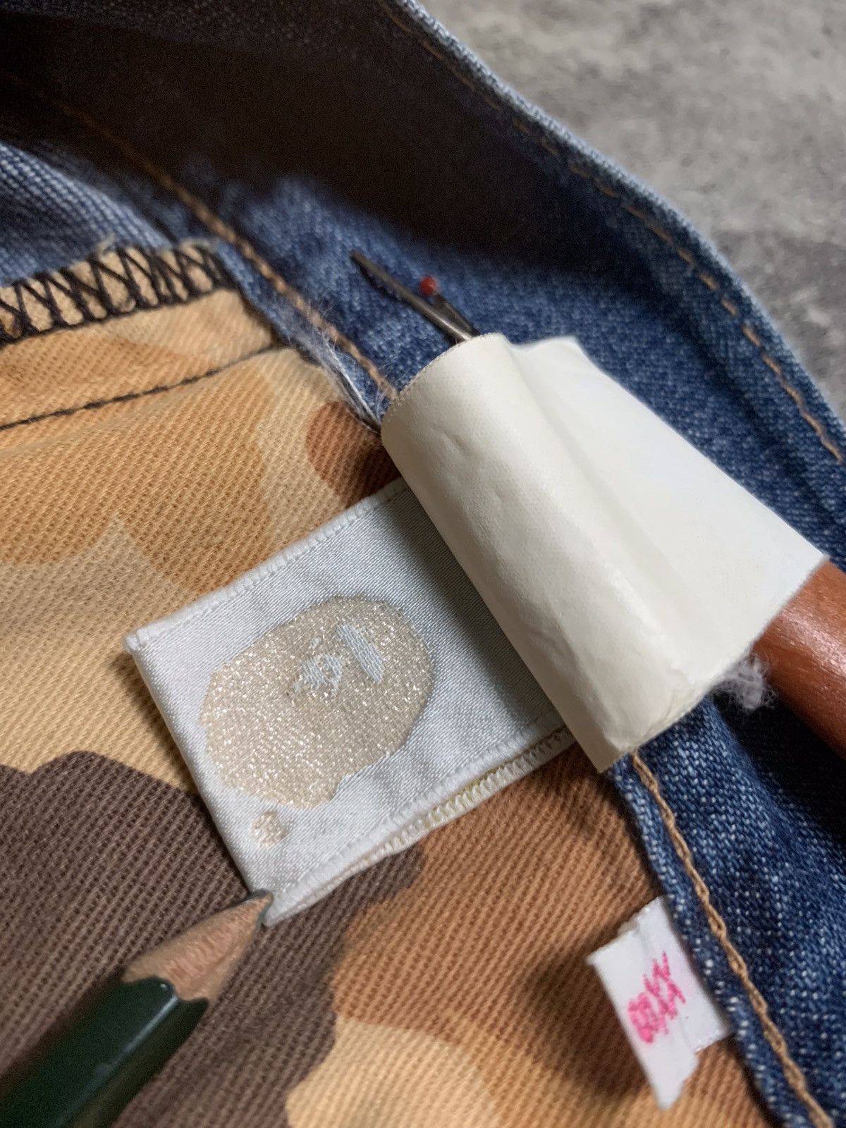 Bape RARE Bapesta Dropped Crotch OG Embroidered double stars Size 30" / US 8 / IT 44 - 17 Thumbnail