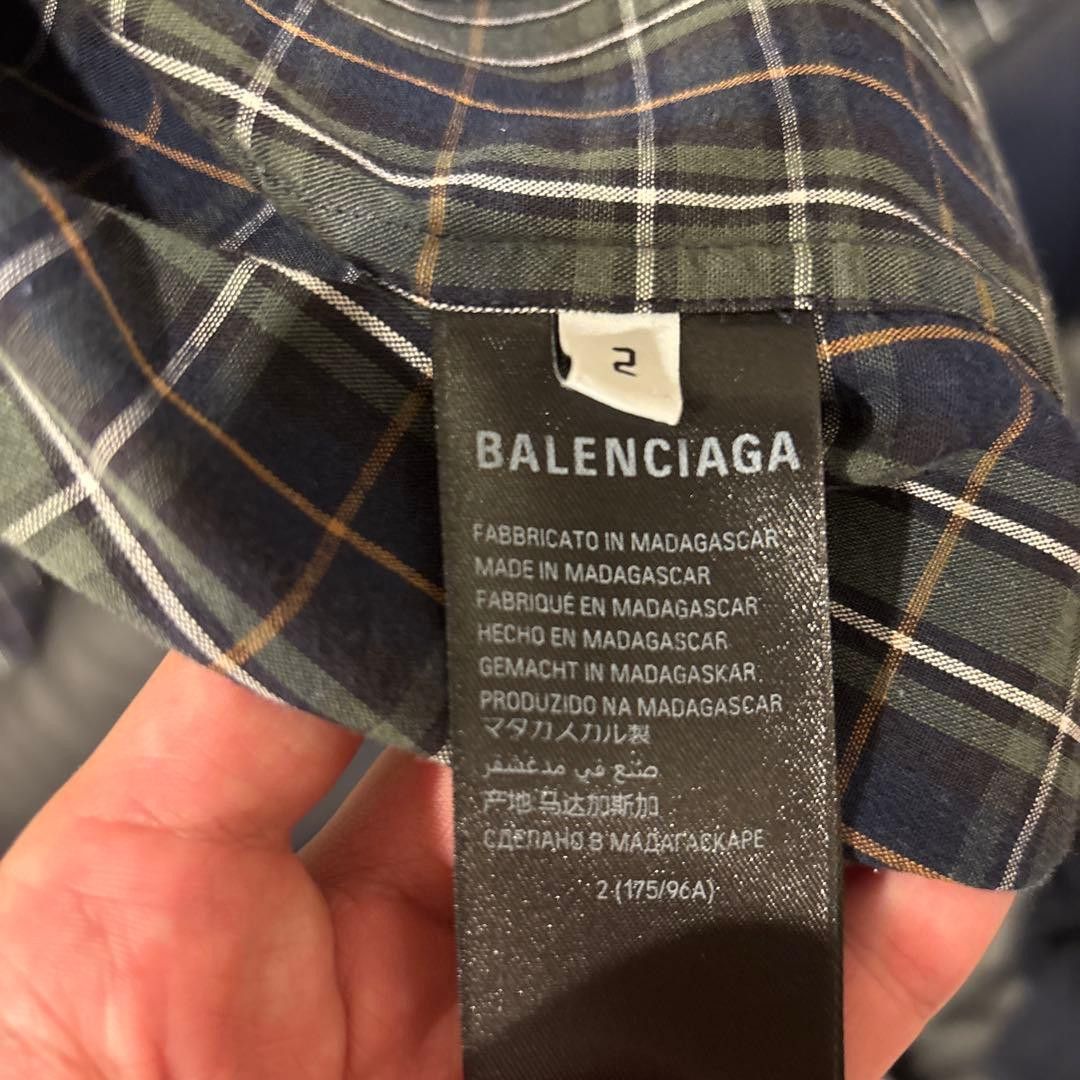 Balenciaga Balenciaga Oversize Check Cotton Flannel Button-Down Shirt Size US M / EU 48-50 / 2 - 6 Thumbnail