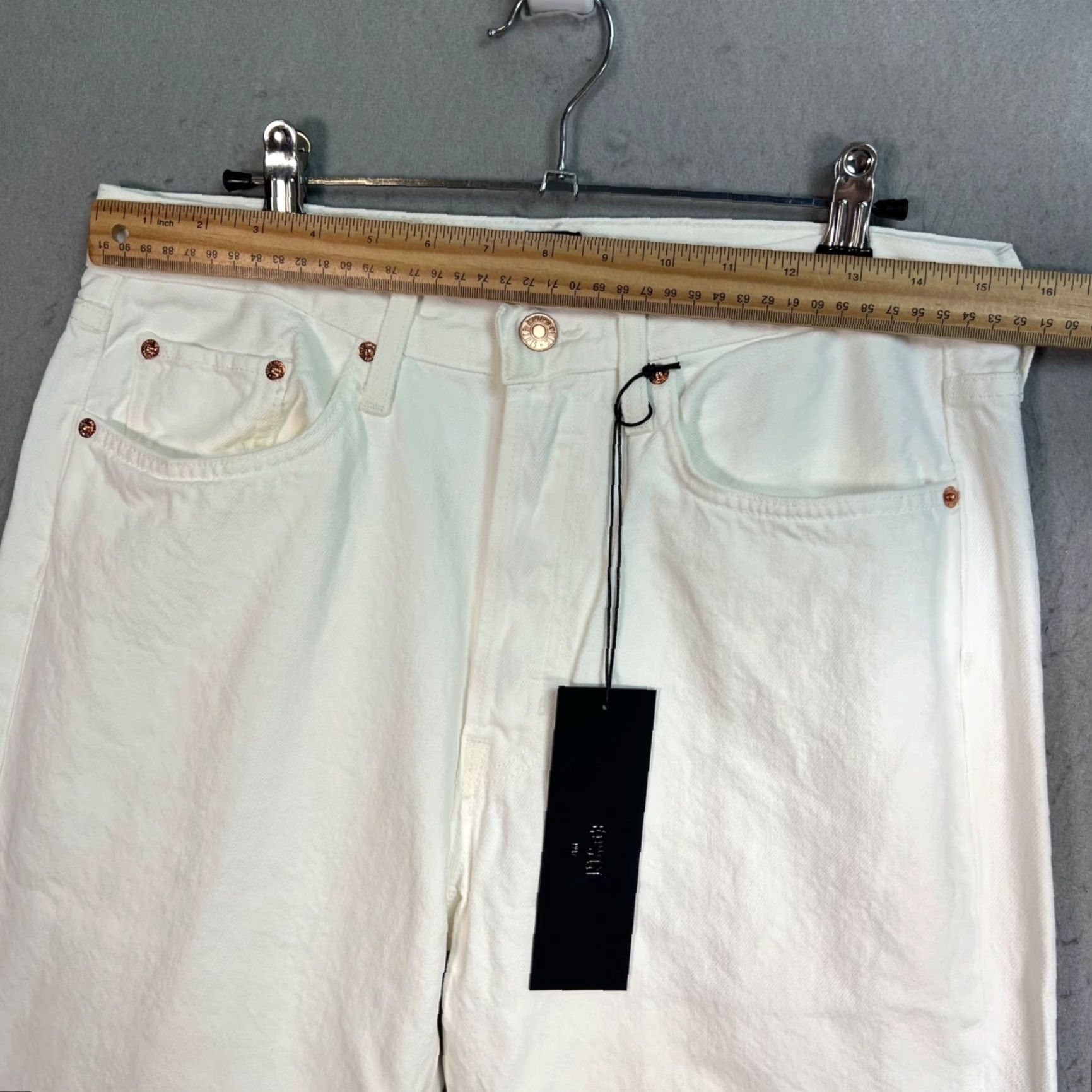 Edwin Edwin Womens Jeans White Crop 25in Inseam Straight Denim 100% Cotton High Rise 31 Regular 5-Pocket Vintage: No Size 24" / US 00 / IT 34 - 6 Thumbnail