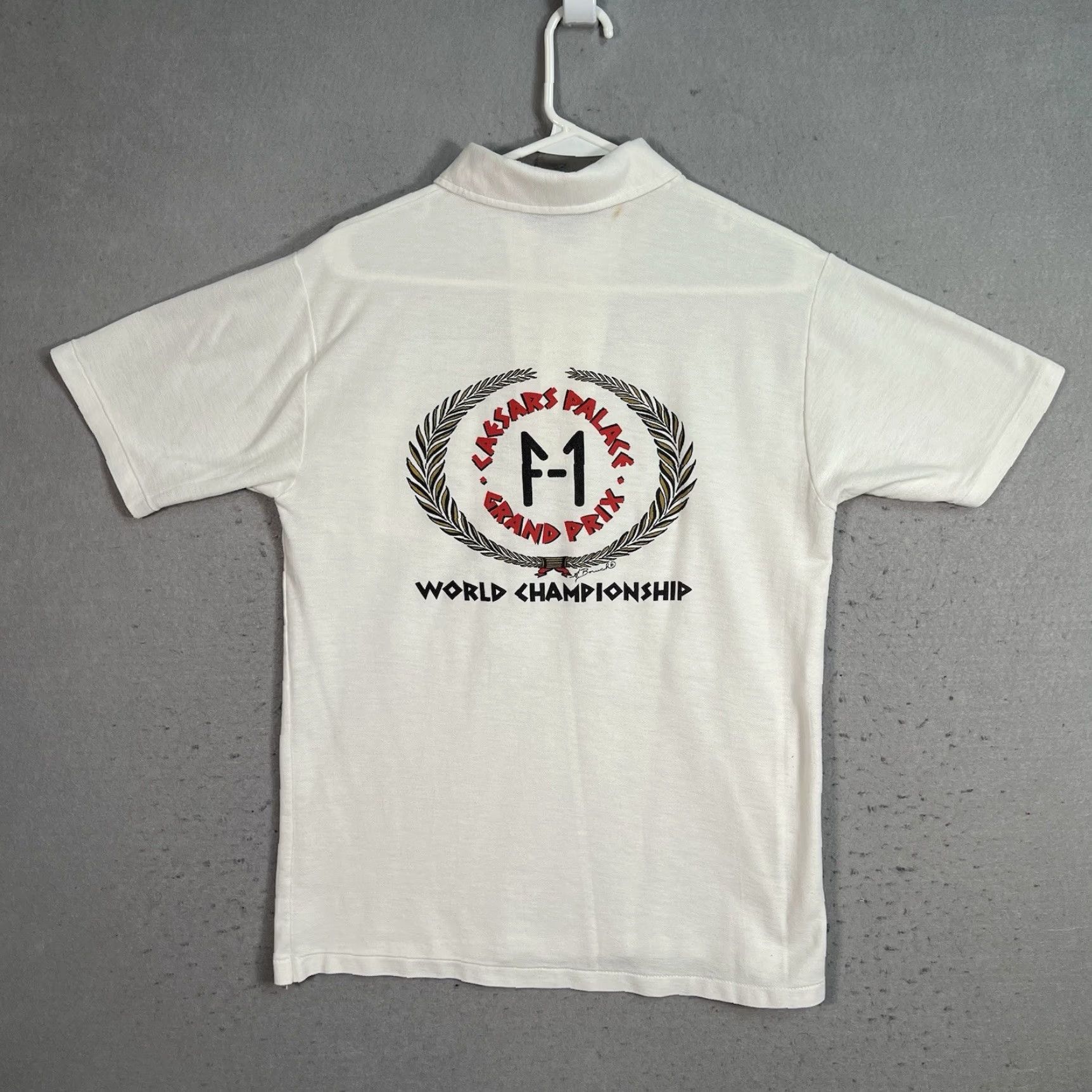 Vintage VINTAGE 70s Formula 1 Grand Prix Caesars Palace Polo Shirt Adult Large White Mens Size US L / EU 52-54 / 3 - 2 Thumbnail