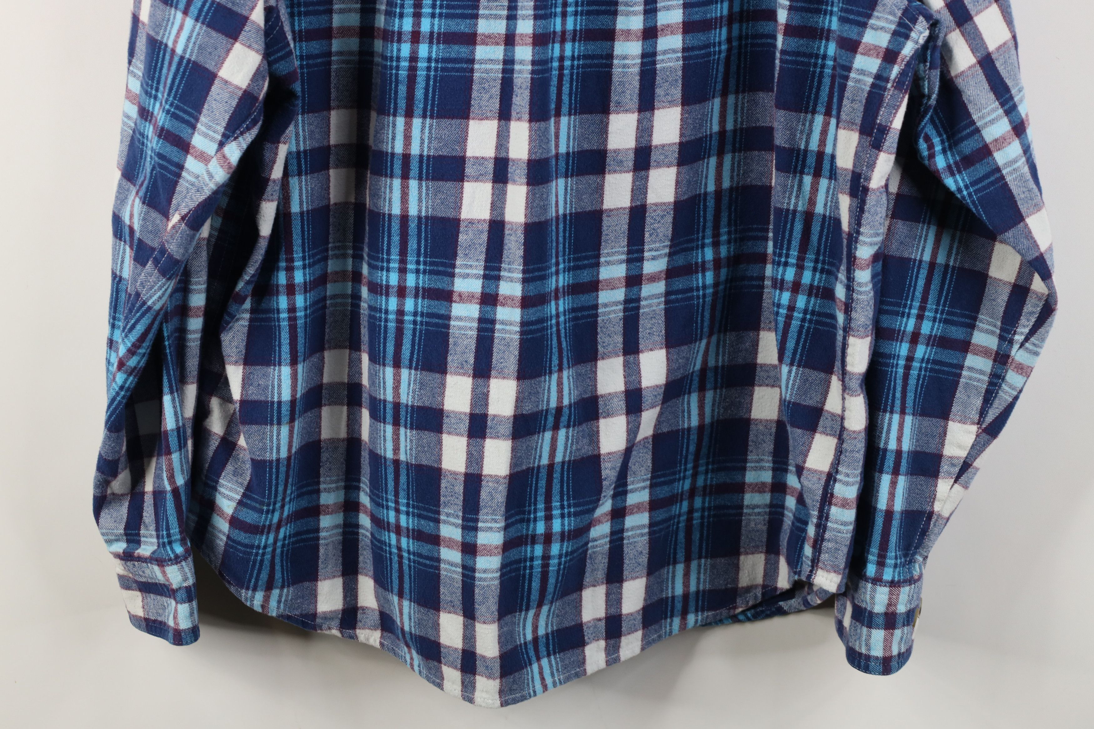 Vintage Vintage Y2K Streetwear Heavyweight Button Shirt Blue Plaid Size US XL / EU 56 / 4 - 11 Thumbnail