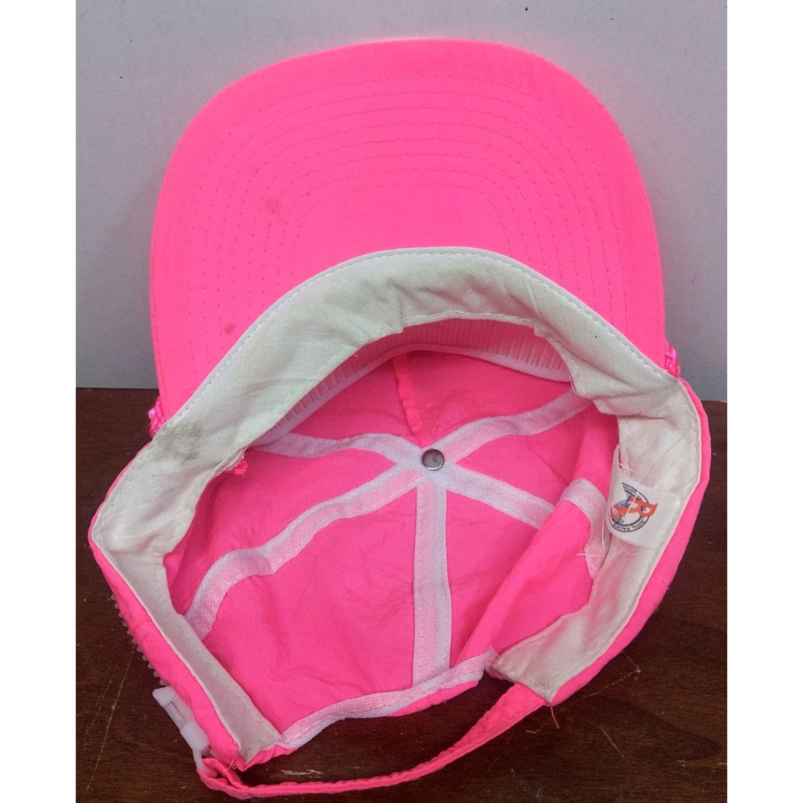 Pinko VINTAGE Pepsi Cola Royal Pacific Baseball Cap Nylon Hot Pink Neon Rope Adjustable One Size Men Hat Cap Retro 90s Hip Hop Beach Orange Neon Pepsi Size ONE SIZE - 6 Thumbnail