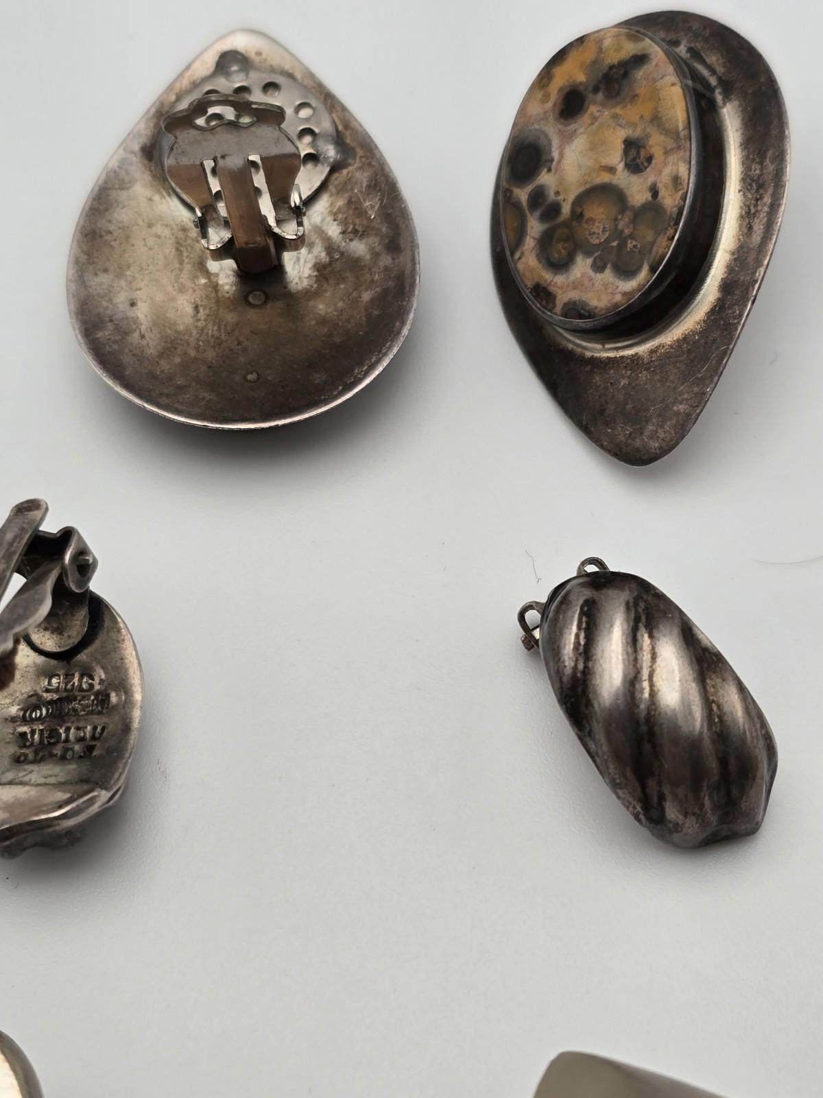 Other 8 Pairs Vintage Artisan & Signed Sterling Silver Earrings Size ONE SIZE - 6 Thumbnail