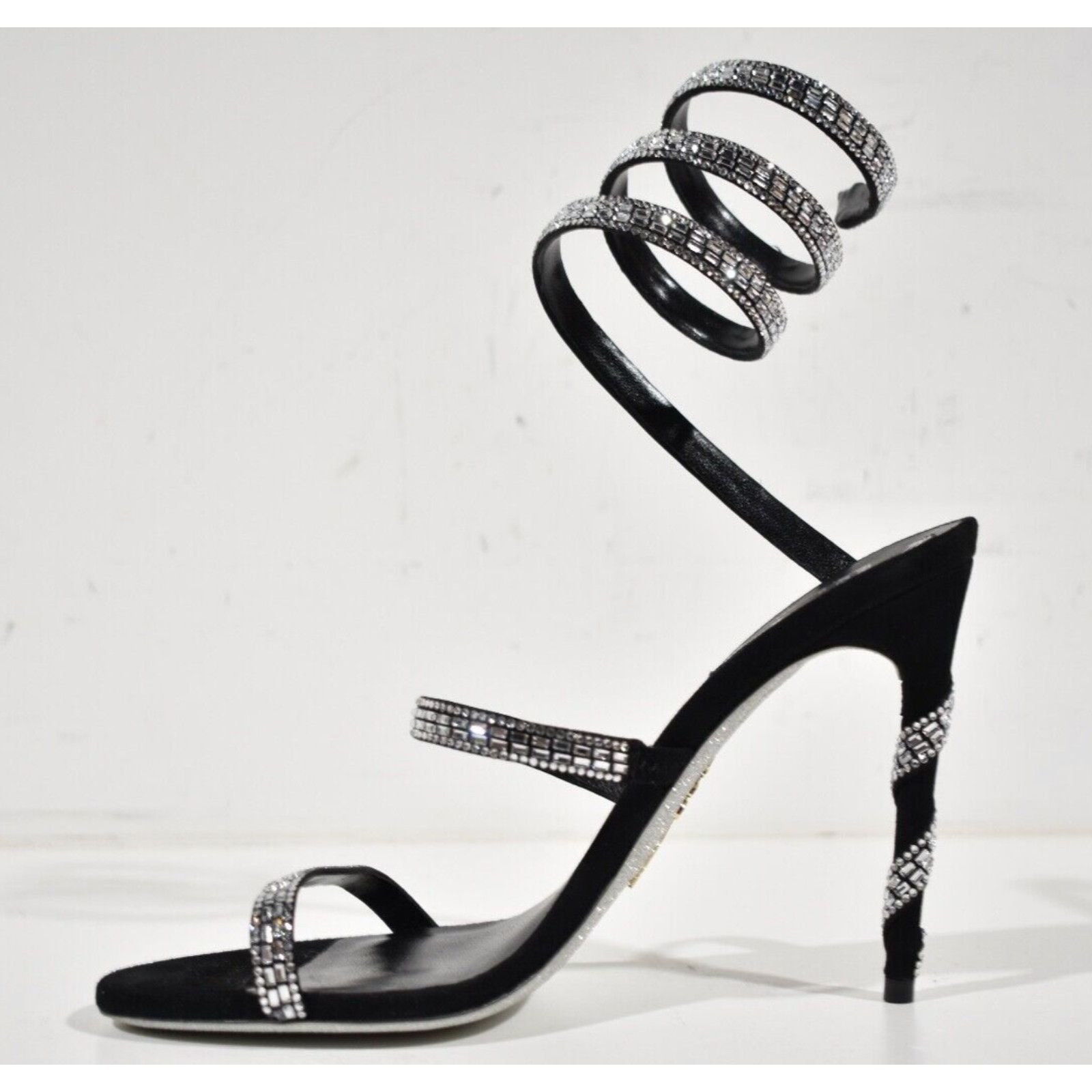 Rene Caovilla Margot Crystal Ankle Wrap Strap Sandal Heel Pump 37 Size US 7 / IT 37 - 8 Thumbnail