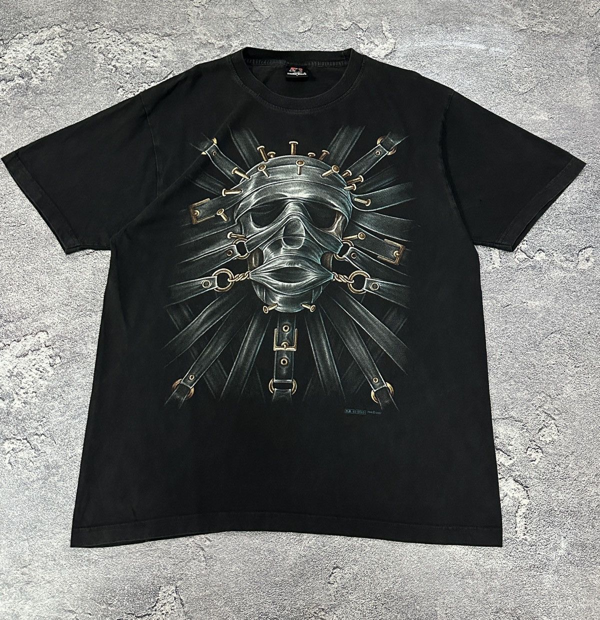 Vintage Vintage Hero Buff Silence Mask Skull Tee Black Large Size US L / EU 52-54 / 3 - 1 Thumbnail