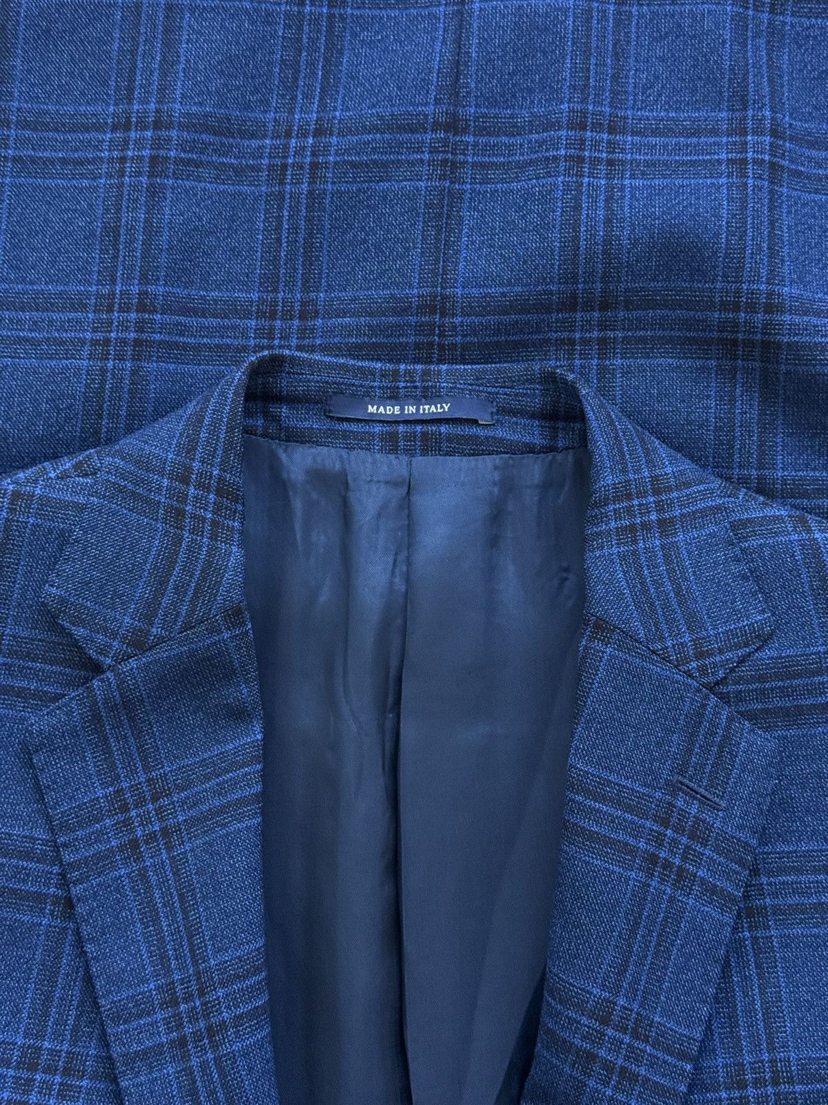 Boggi Boggi Milano Wool Drago 130s Navy Blue Plaid Blazer Jacket Size 42R - 5 Thumbnail