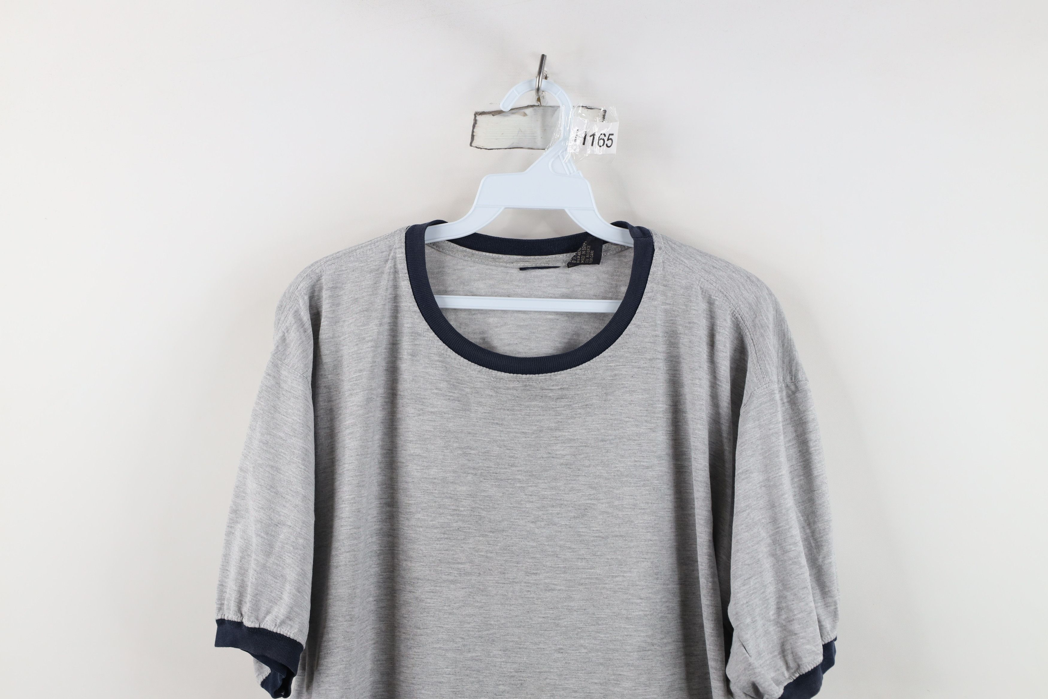 Vintage Vintage 90s Y2K Streetwear Short Sleeve Ringer T-Shirt Gray Size US L / EU 52-54 / 3 - 2 Thumbnail