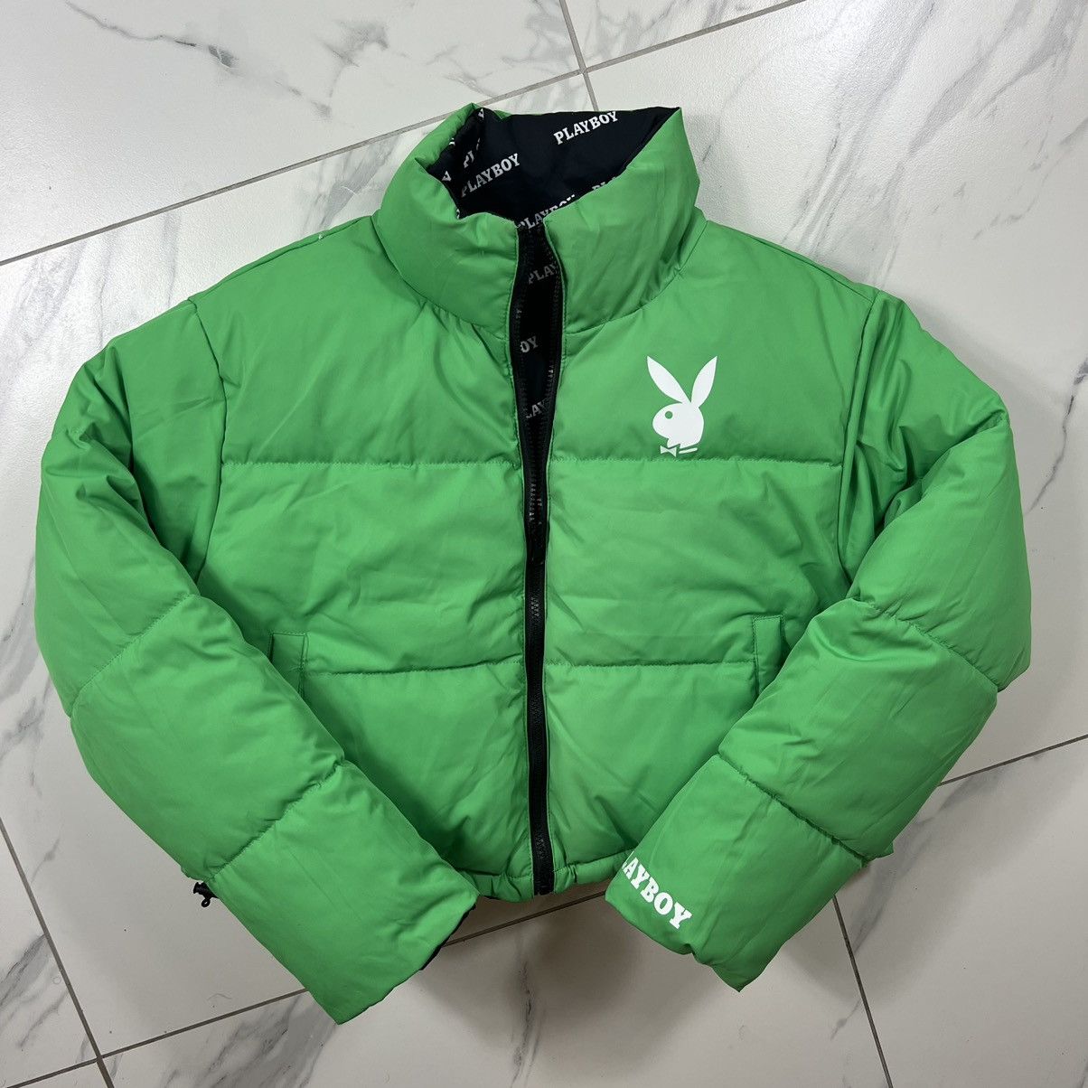 Playboy Puffer Jacket Playboy Green Jacket Vintage Playboy Puffer