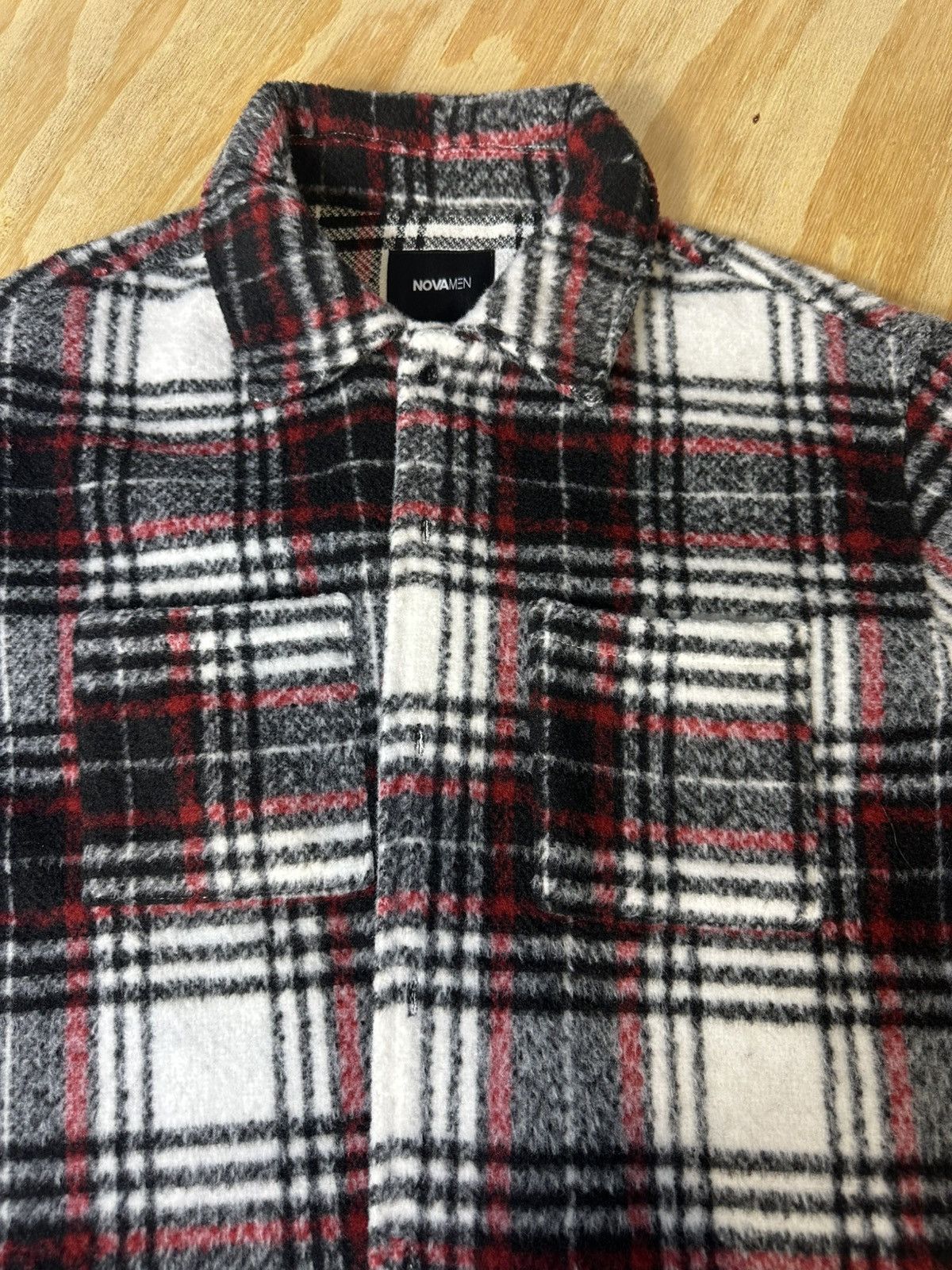 Designer × Vintage Noahven Fleece Plaid Jacket Red Black White Sherpa Style Size US M / EU 48-50 / 2 - 4 Thumbnail