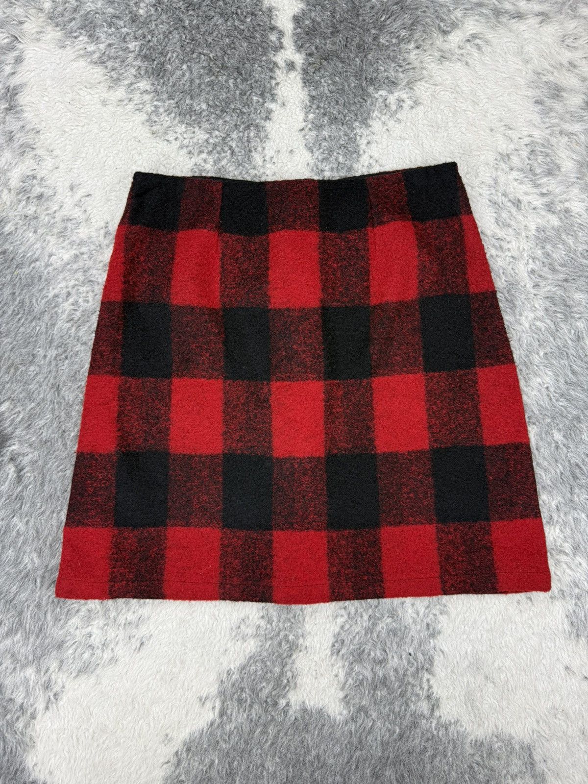 agnes b. Red Tartan Wool Full Front Button Skirt Size 28" / US 6 / IT 42 - 13 Thumbnail