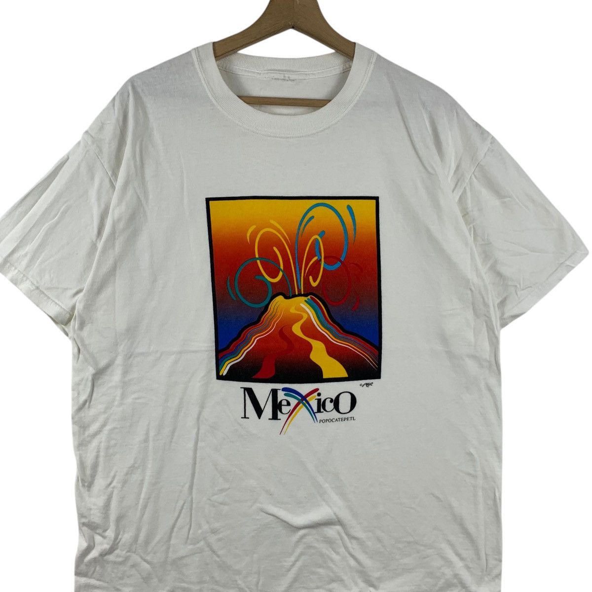 Vintage Vintage MEXICO POPOCATEPETL VOLCANO Pop Art Tee Shirt Top Size US L / EU 52-54 / 3 - 3 Thumbnail