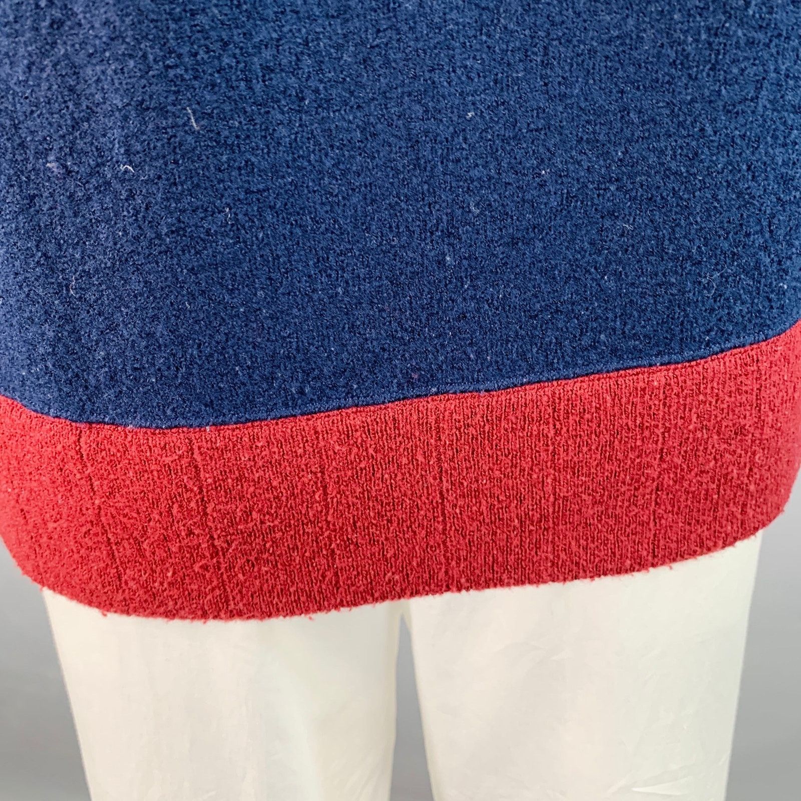 Visvim VISVIM L Navy Burgundy Color Block Wool Crew Neck Sweater Size US L / EU 52-54 / 3 - 7 Thumbnail