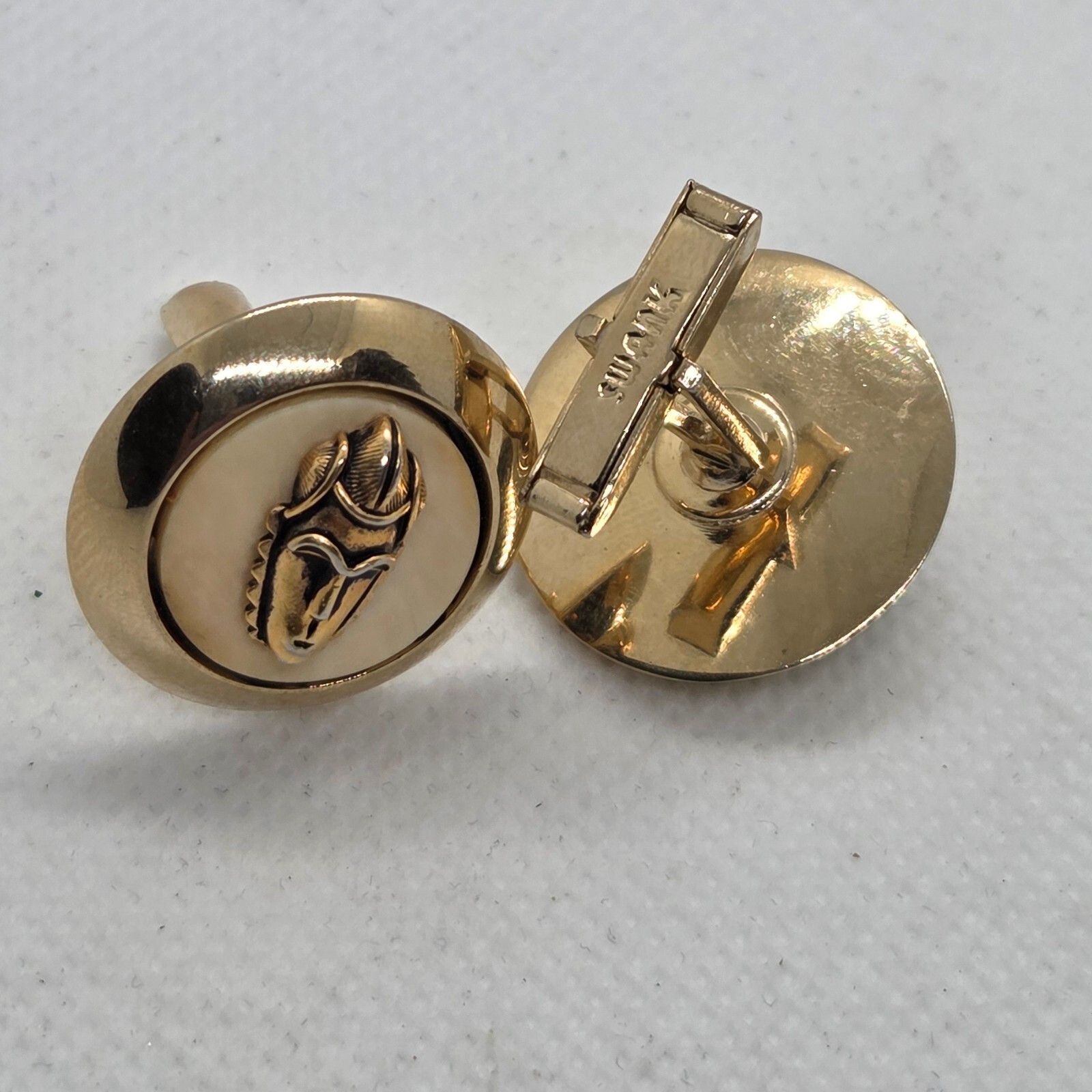 Vintage Swank African Tribal Mask Cufflinks, Men's — image 3 of 4