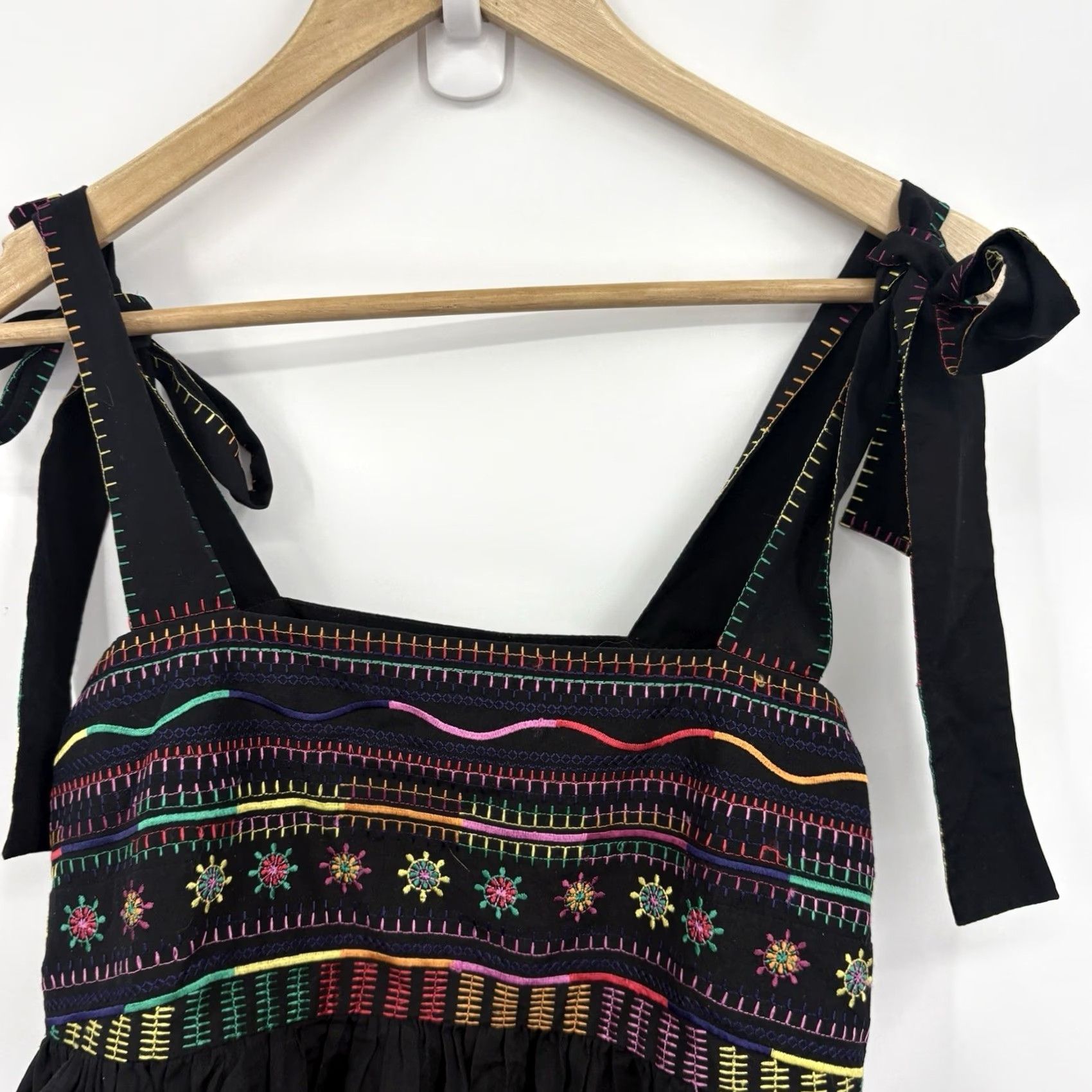 Vintage Saloni Top Women 6 Embroidered Boho Festival Resort Suspender? Size M / US 6-8 / IT 42-44 - 3 Thumbnail