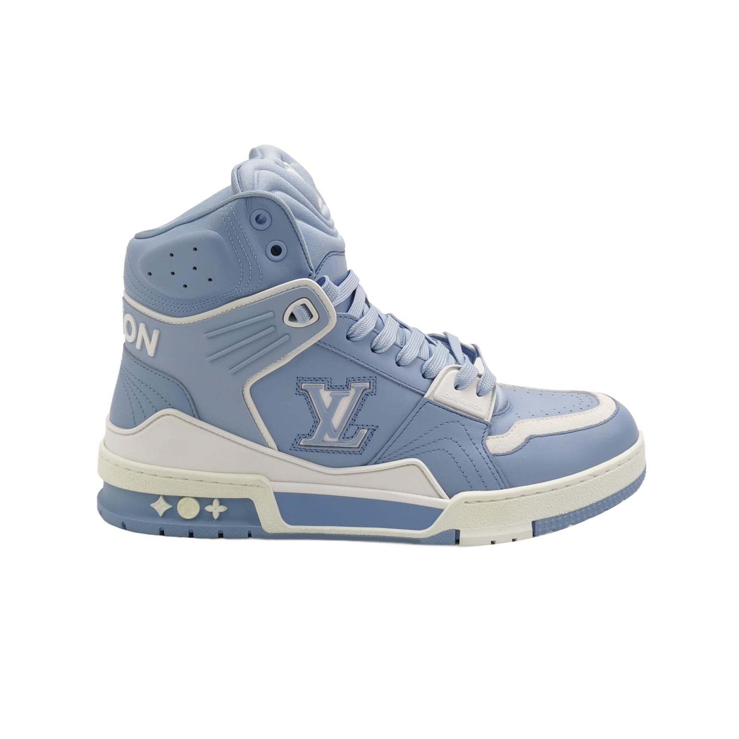Louis Vuitton Louis Vuitton Blue Leather Hi-Top Trainer Size 7.5 Size US 7 / EU 40 - 1 Thumbnail