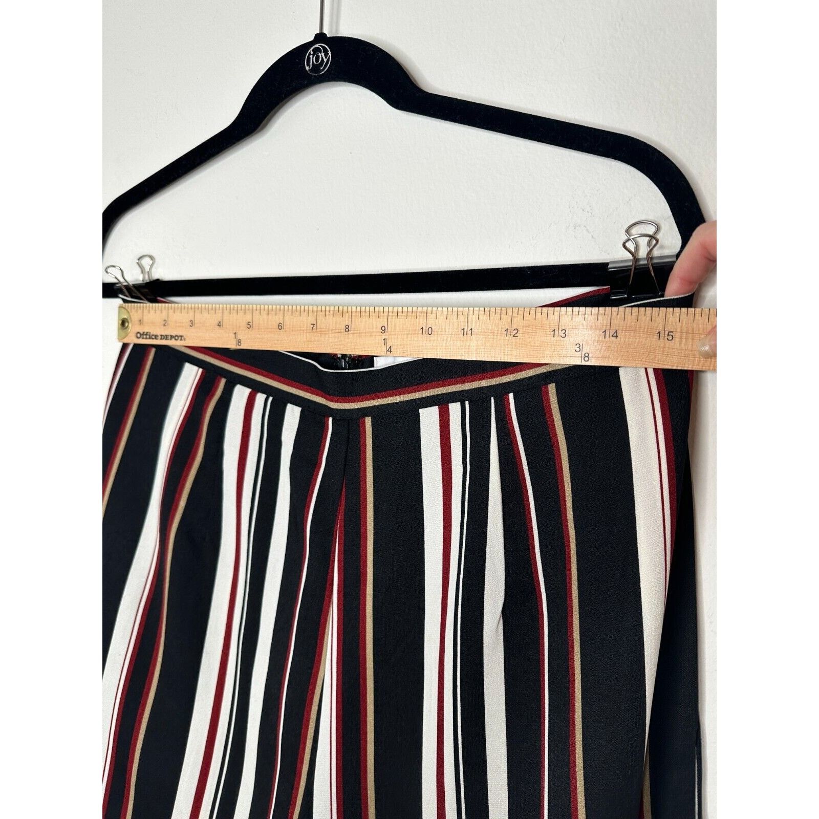 Other About Us Lenny Stripe Pants Flare Trousers Back Zip Pockets Size 36" / US 14 / IT 50 - 10 Thumbnail