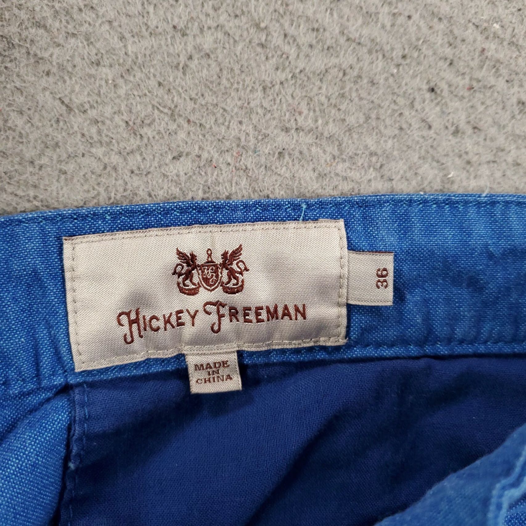 Vintage Hickey Freeman Shorts Mens 36 Blue Cotton Chino 9 Inch Inseam Flat Front Zip Classic Casual Workwear Regular Adult Mens Size US 36 / EU 52 - 5 Thumbnail