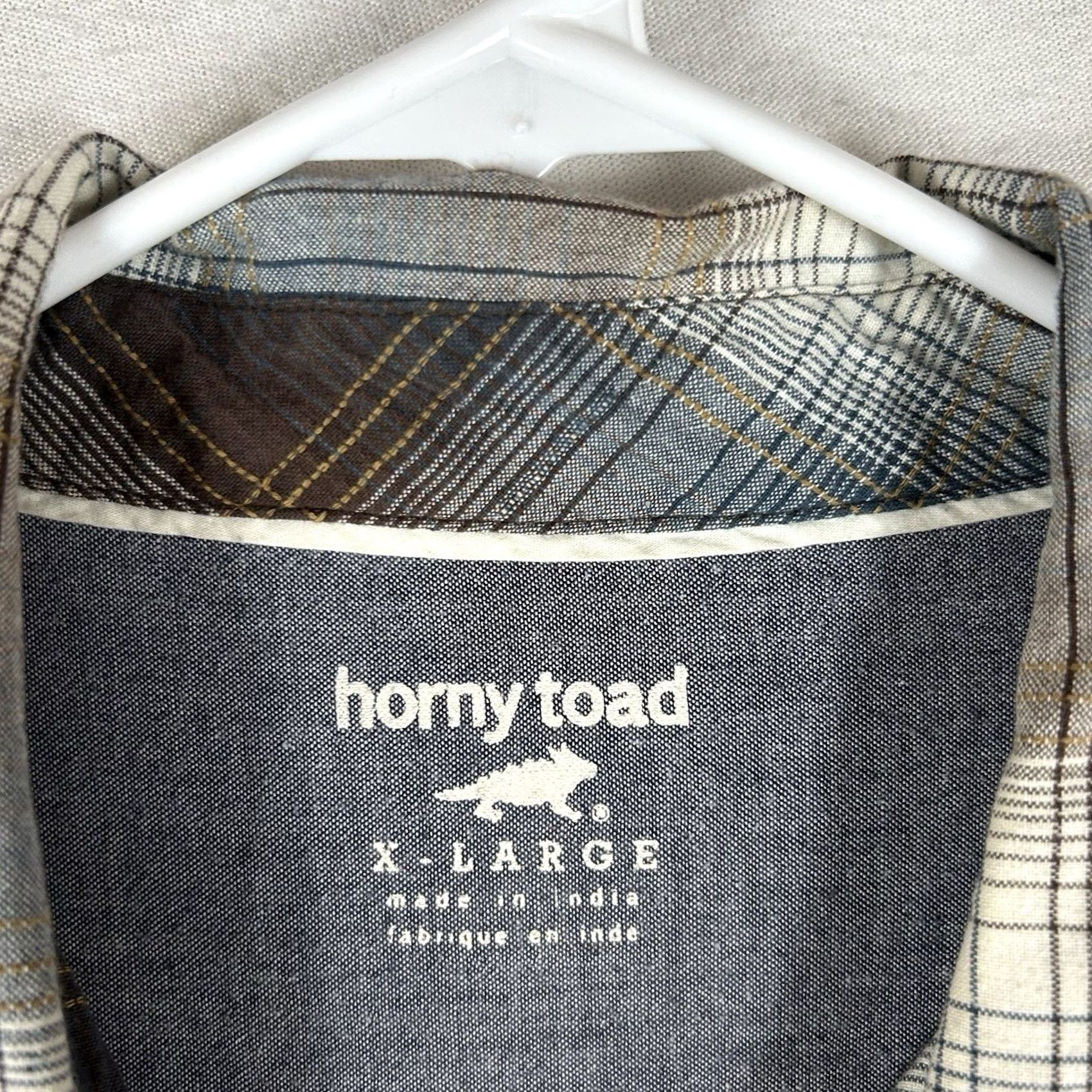 Vintage Horny Toad Shirt Mens XL Long Sleeve Button-Up Plaid Casual Brown Blue Collared Crewneck? Size US XL / EU 56 / 4 - 3 Thumbnail