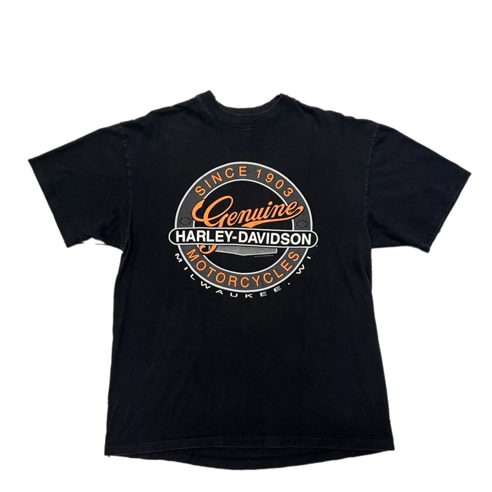 Harley Davidson 1992 Vintage Harley Davidson Bartels LA single stitch Tee Size US L / EU 52-54 / 3 - 1 Thumbnail