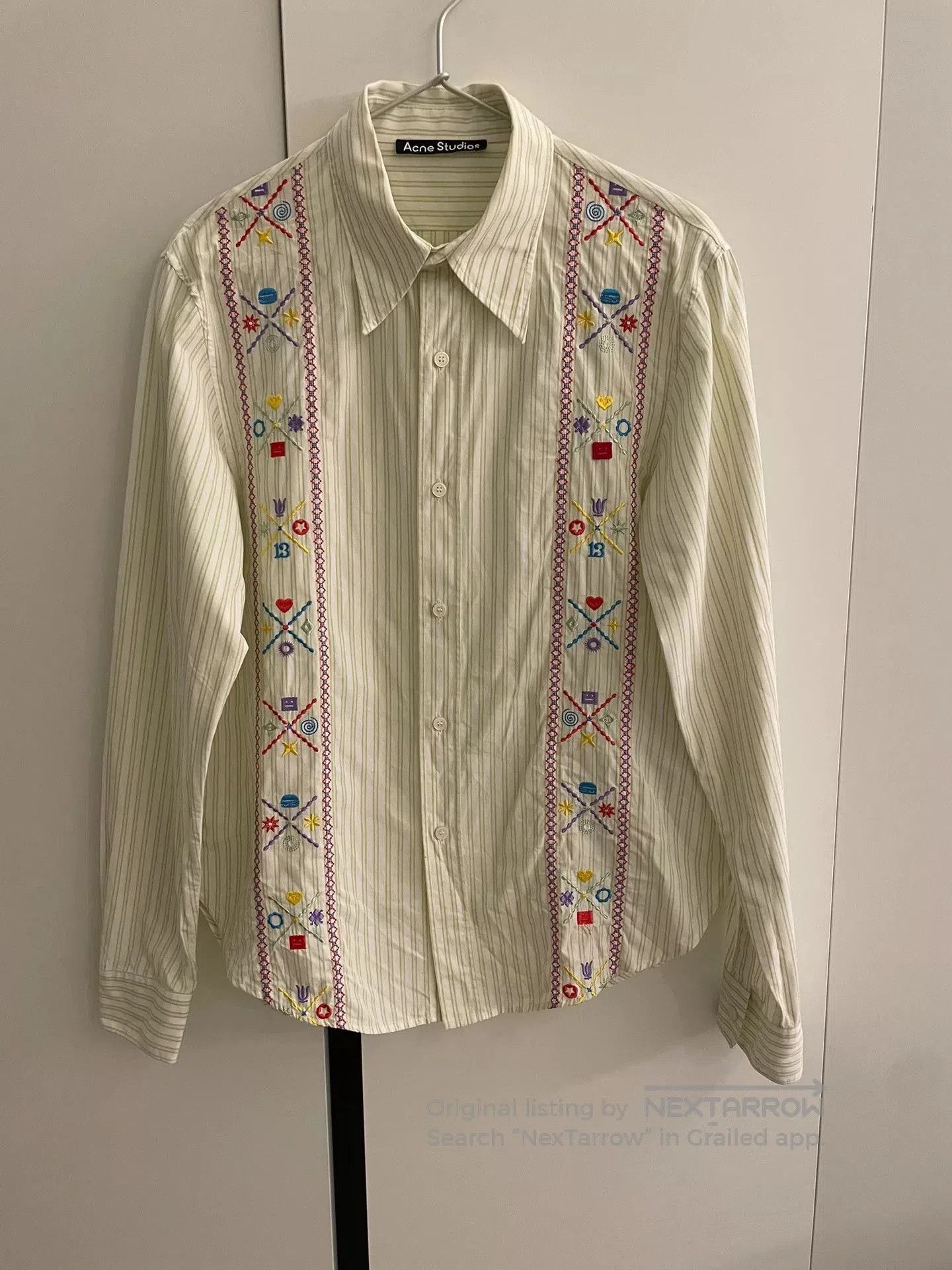Acne Studios Acne Studios Striped Embroidered Shirt. Size S / US 4 / IT 40 - 1 Thumbnail