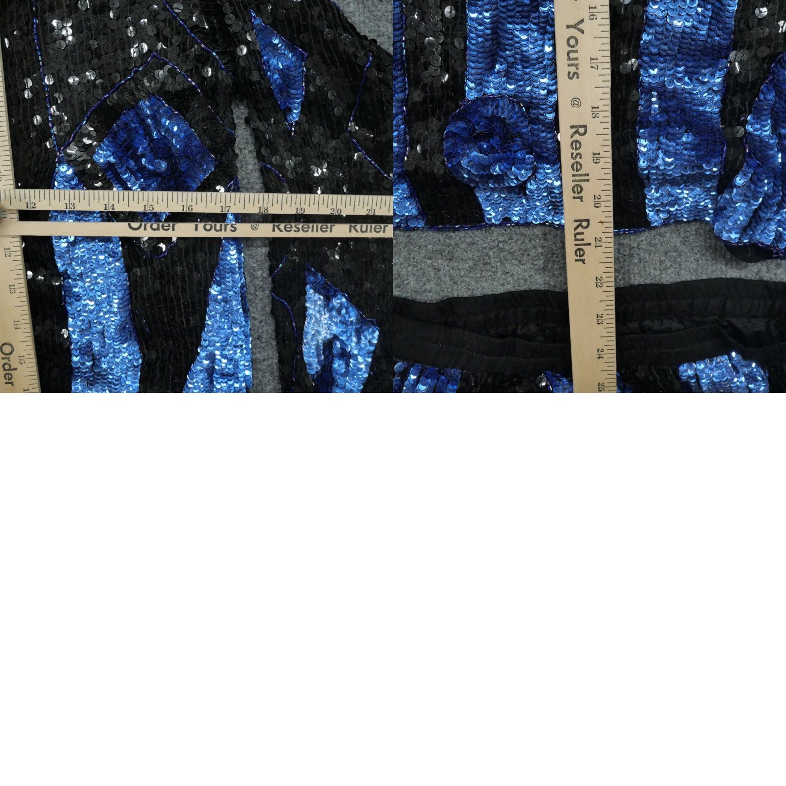 Vintage VINTAGE Raiment Fashions Sequin Set Shirt Top Skirt Women Medium Black Blue Silk Size M / US 6-8 / IT 42-44 - 10 Thumbnail